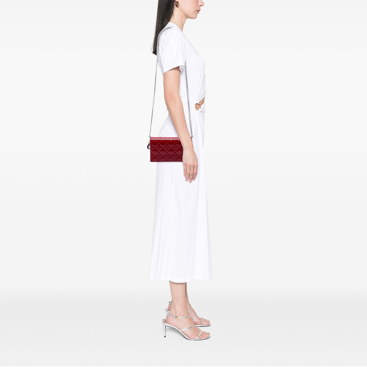 Dior Patent Cannage Lady Dior Chain Convertible Clutch