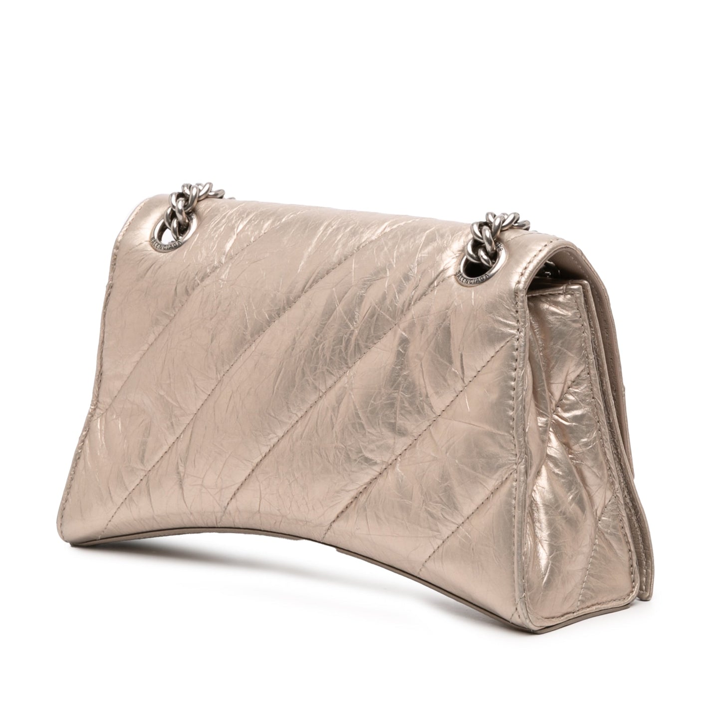 Balenciaga Small Metallic Calfskin Crush Chain Shoulder Bag