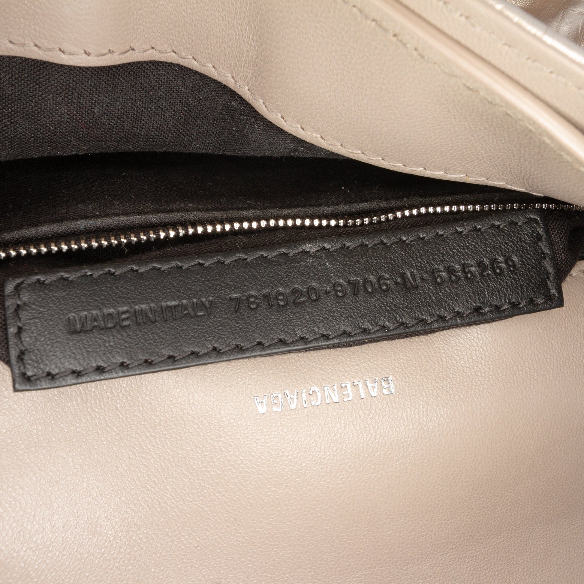 Balenciaga Small Metallic Calfskin Crush Chain Shoulder Bag