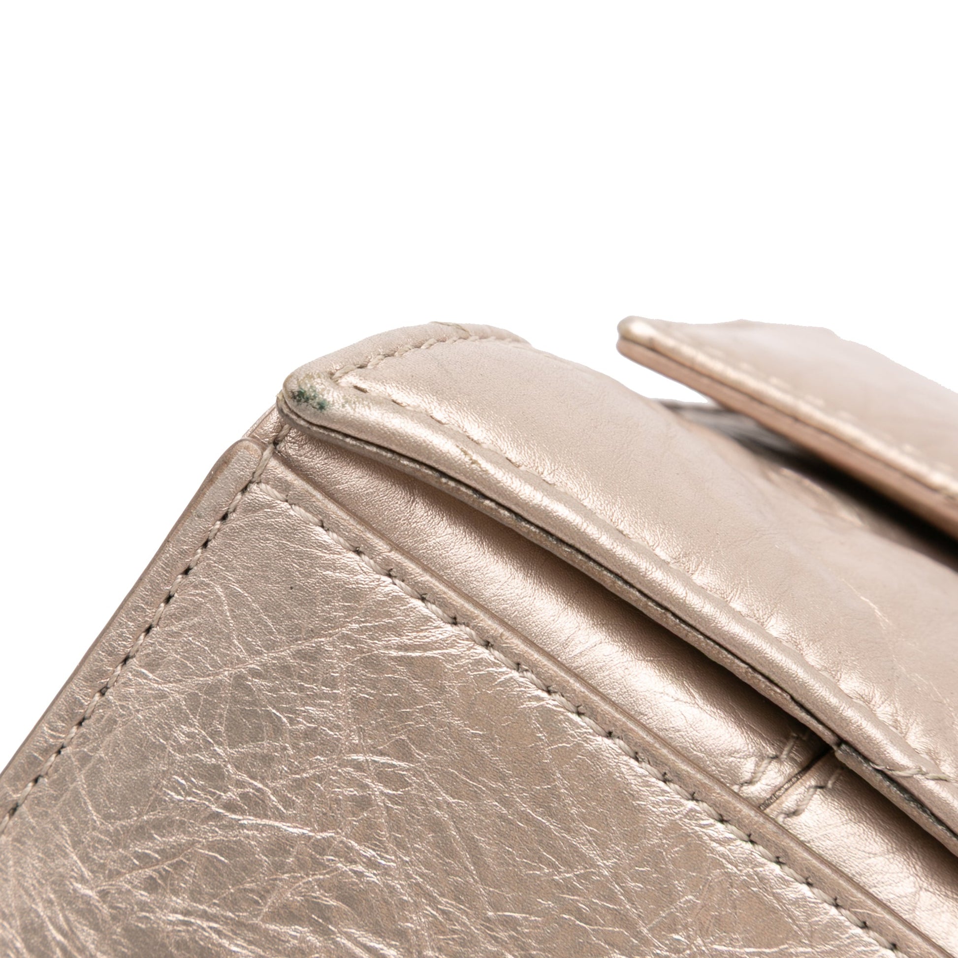 Balenciaga Small Metallic Calfskin Crush Chain Shoulder Bag