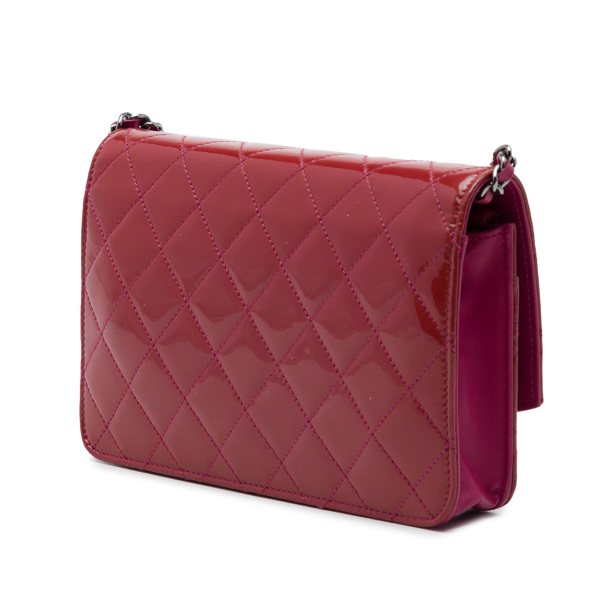 Chanel CC Quilted Patent Brilliant Wallet On Chain