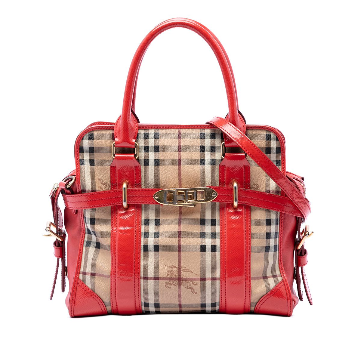 Burberry Haymarket Check Coated Canvas Minford Portrait Satchel