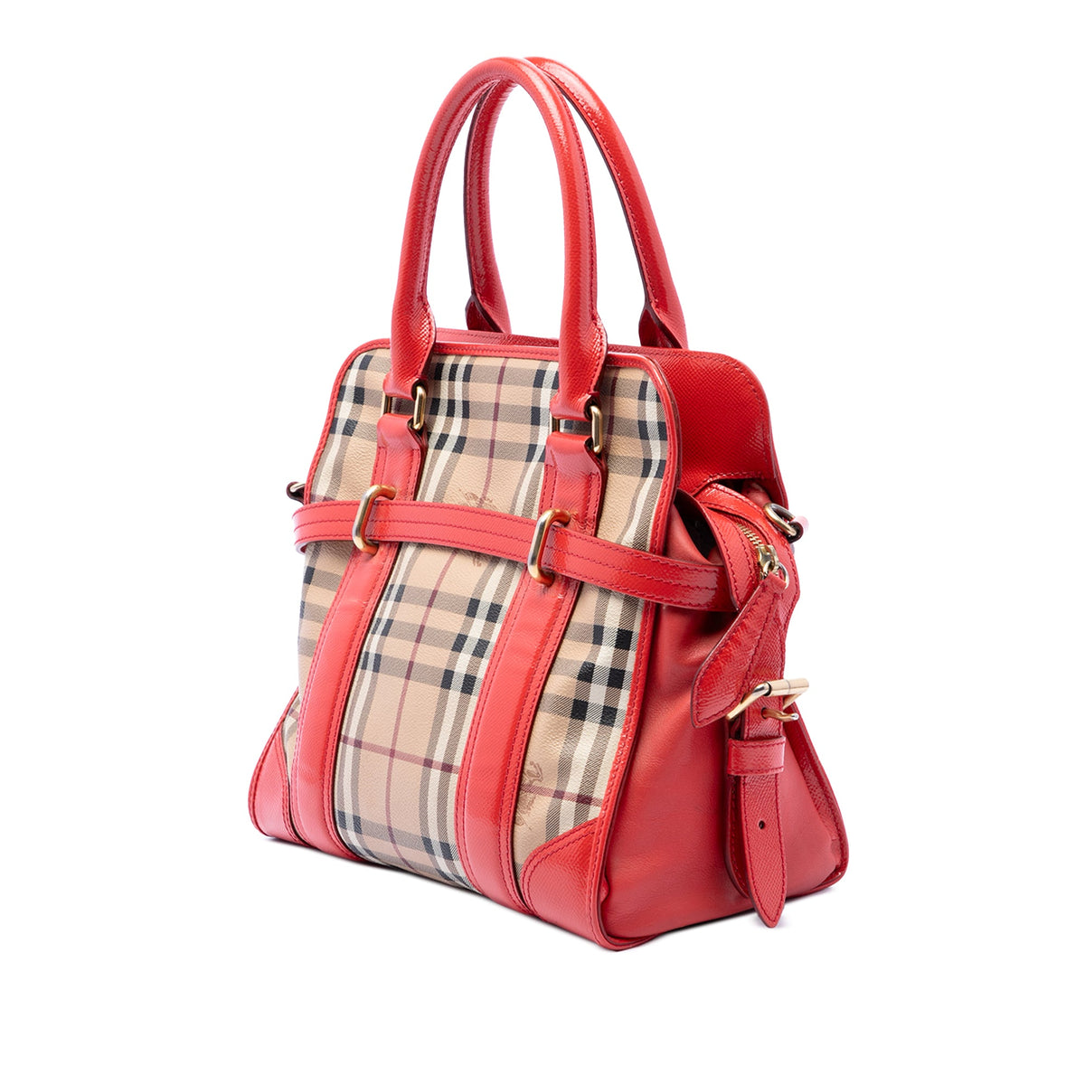 Burberry Haymarket Check Coated Canvas Minford Portrait Satchel