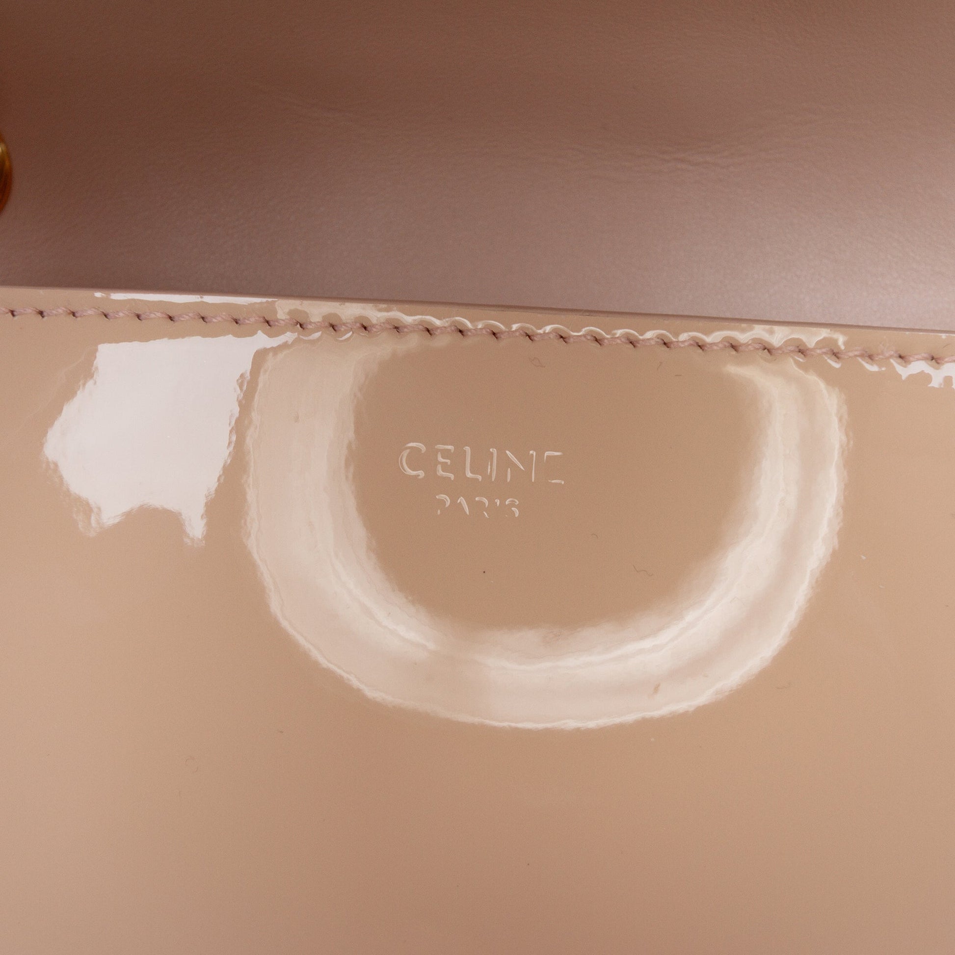 Celine Teen Patent Triomphe Victoire Chain Shoulder Bag