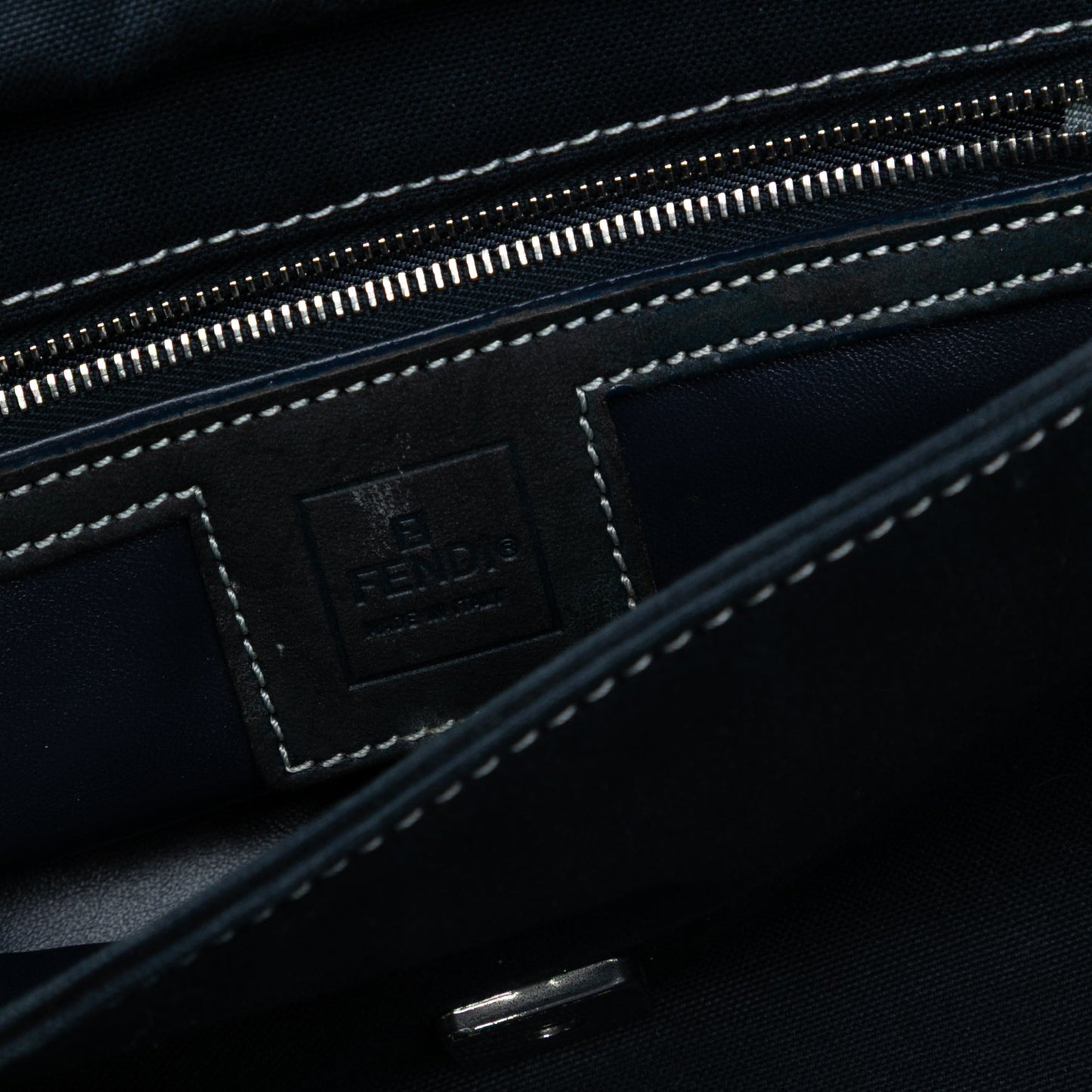 Fendi Canvas Baguette Shoulder Bag