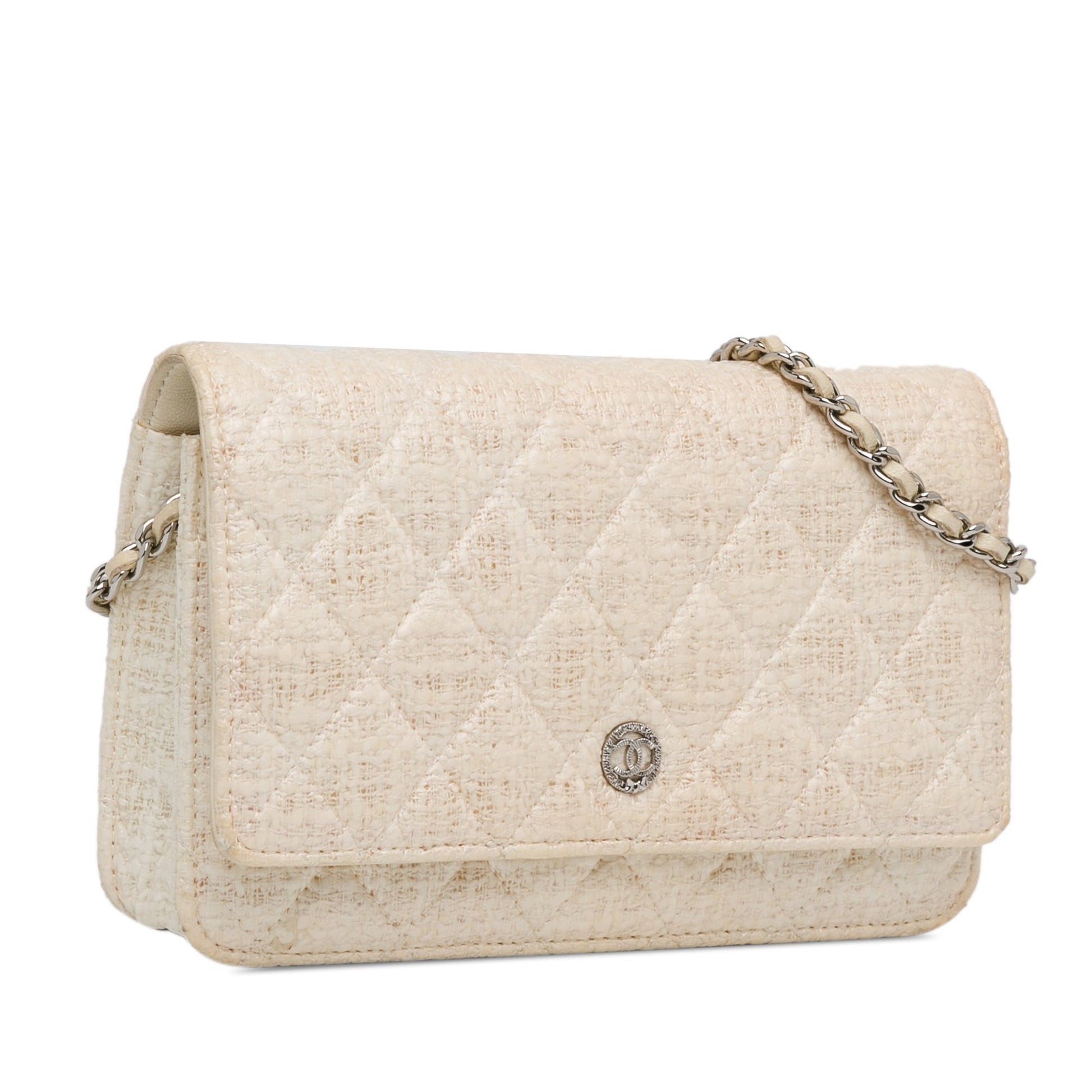 Chanel CC Coated Tweed Wallet On Chain