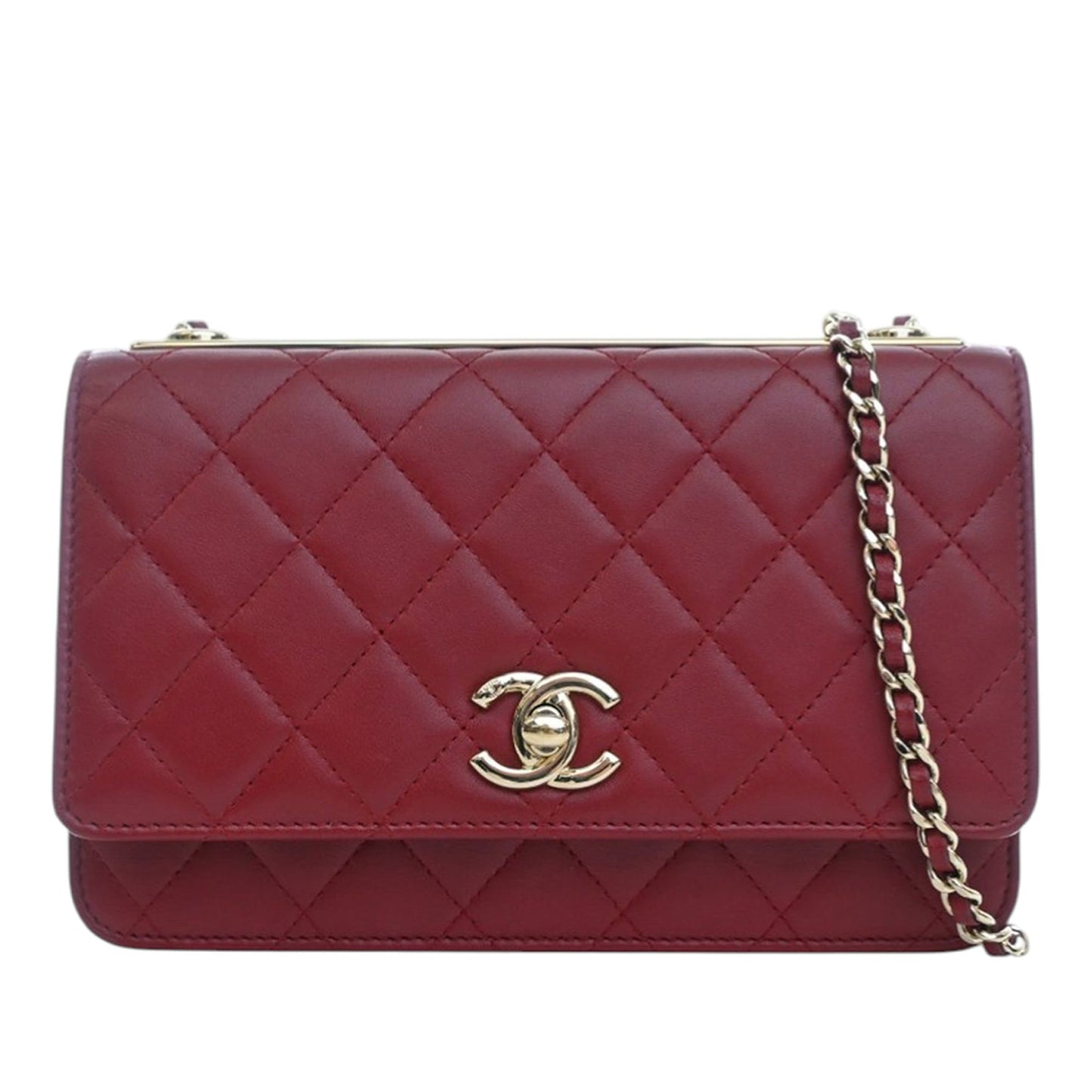 Quilted Lambskin Trendy CC Wallet On Chain