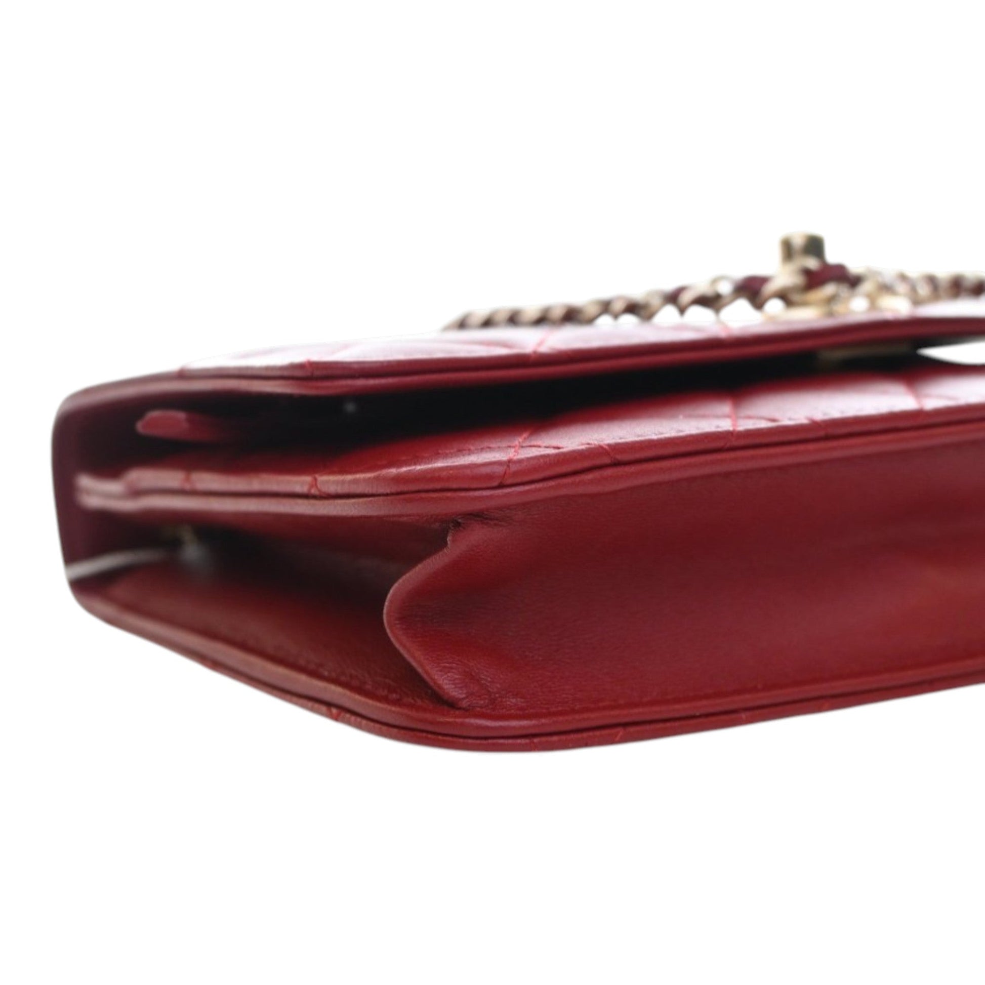Quilted Lambskin Trendy CC Wallet On Chain