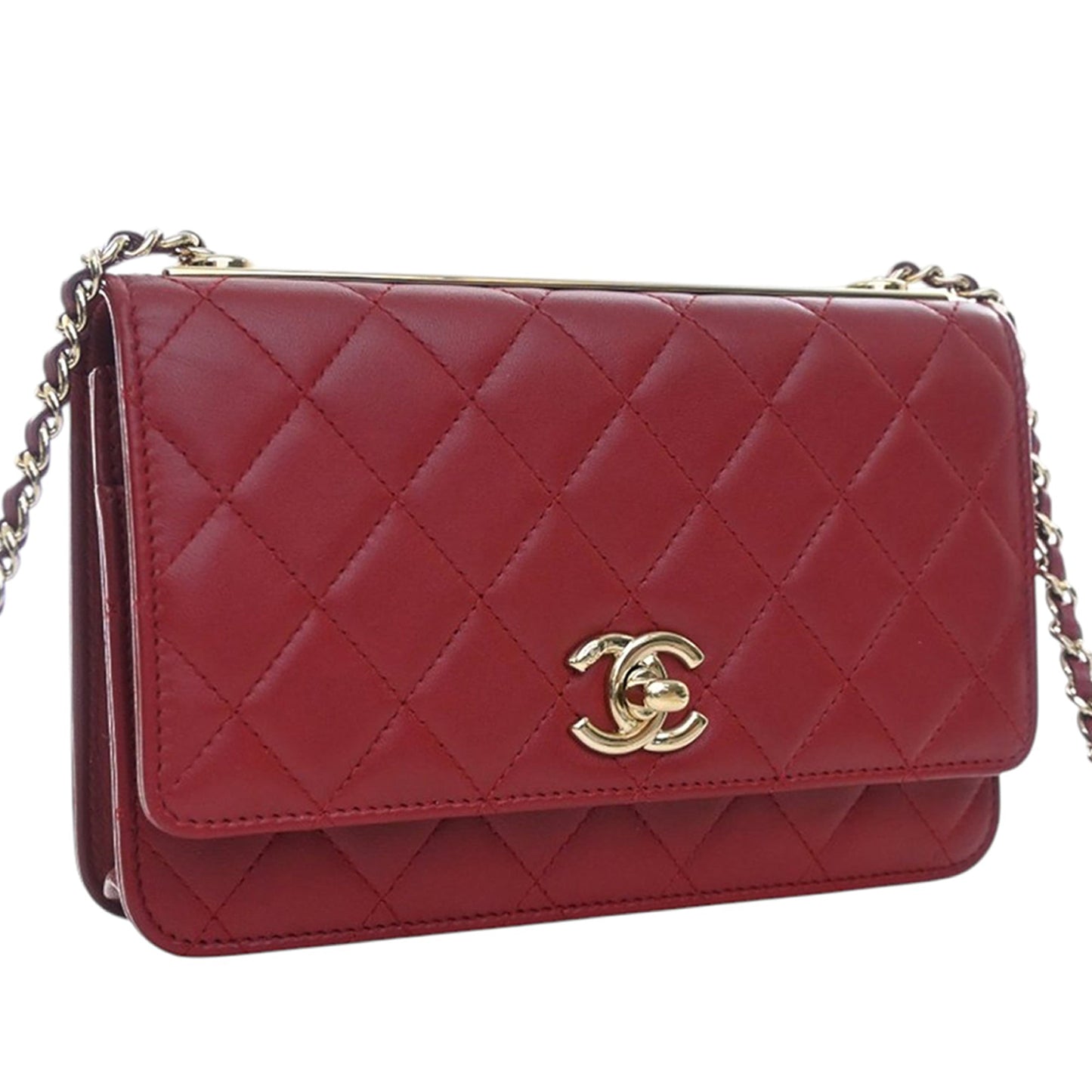 Quilted Lambskin Trendy CC Wallet On Chain