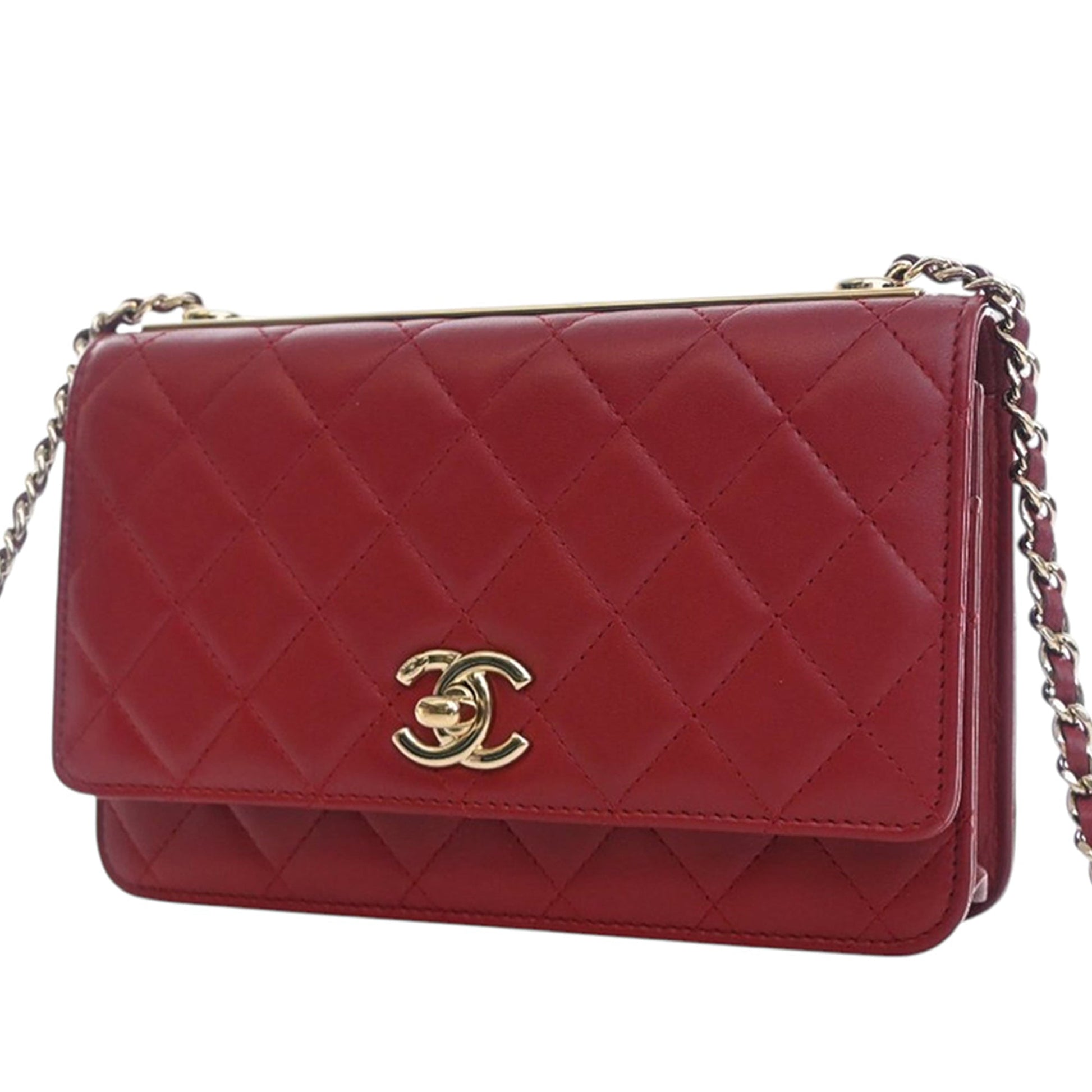 Quilted Lambskin Trendy CC Wallet On Chain