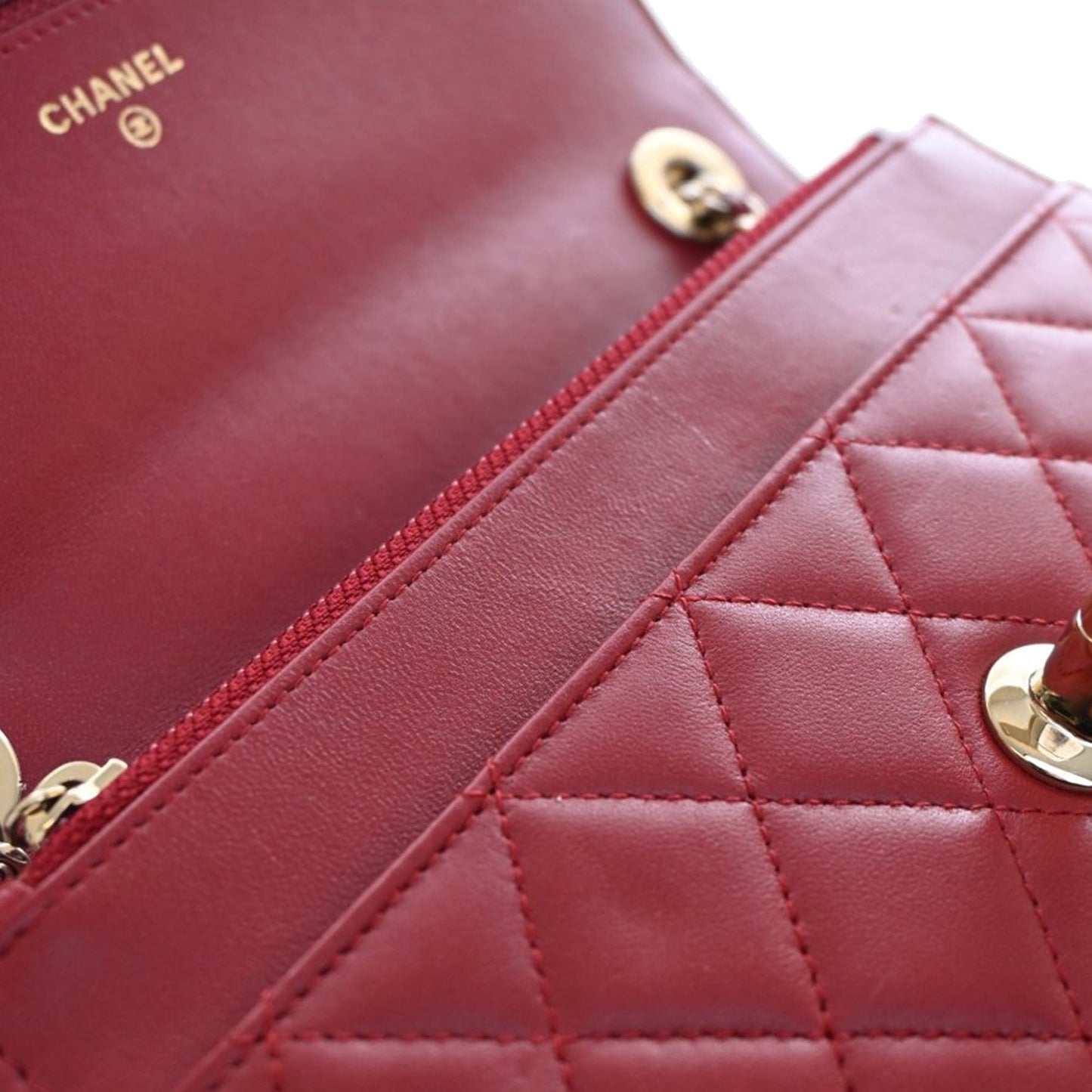 Quilted Lambskin Trendy CC Wallet On Chain