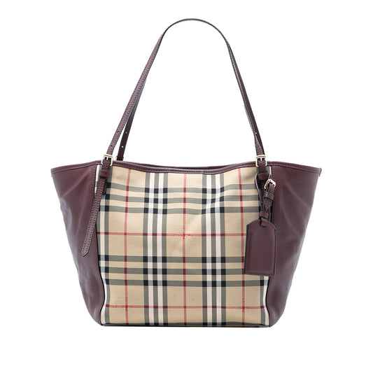 Burberry Small Haymarket Check Canvas and Leather Canterbury Tote