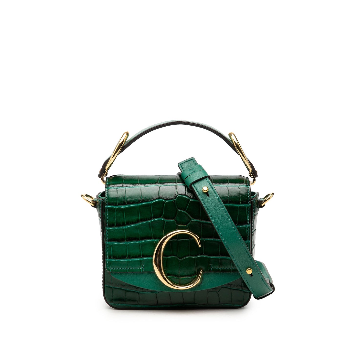 Chloé Mini Croc Embossed Calfskin C Satchel