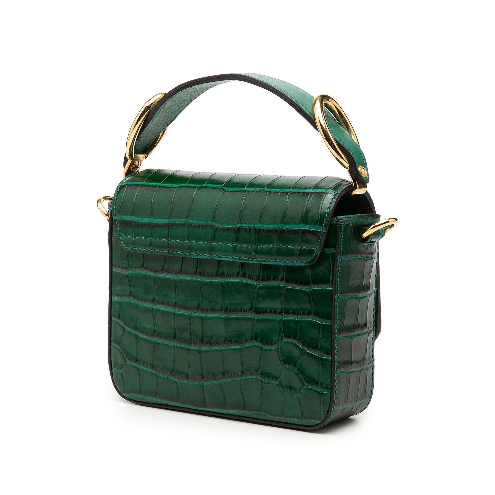 Chloé Mini Croc Embossed Calfskin C Satchel