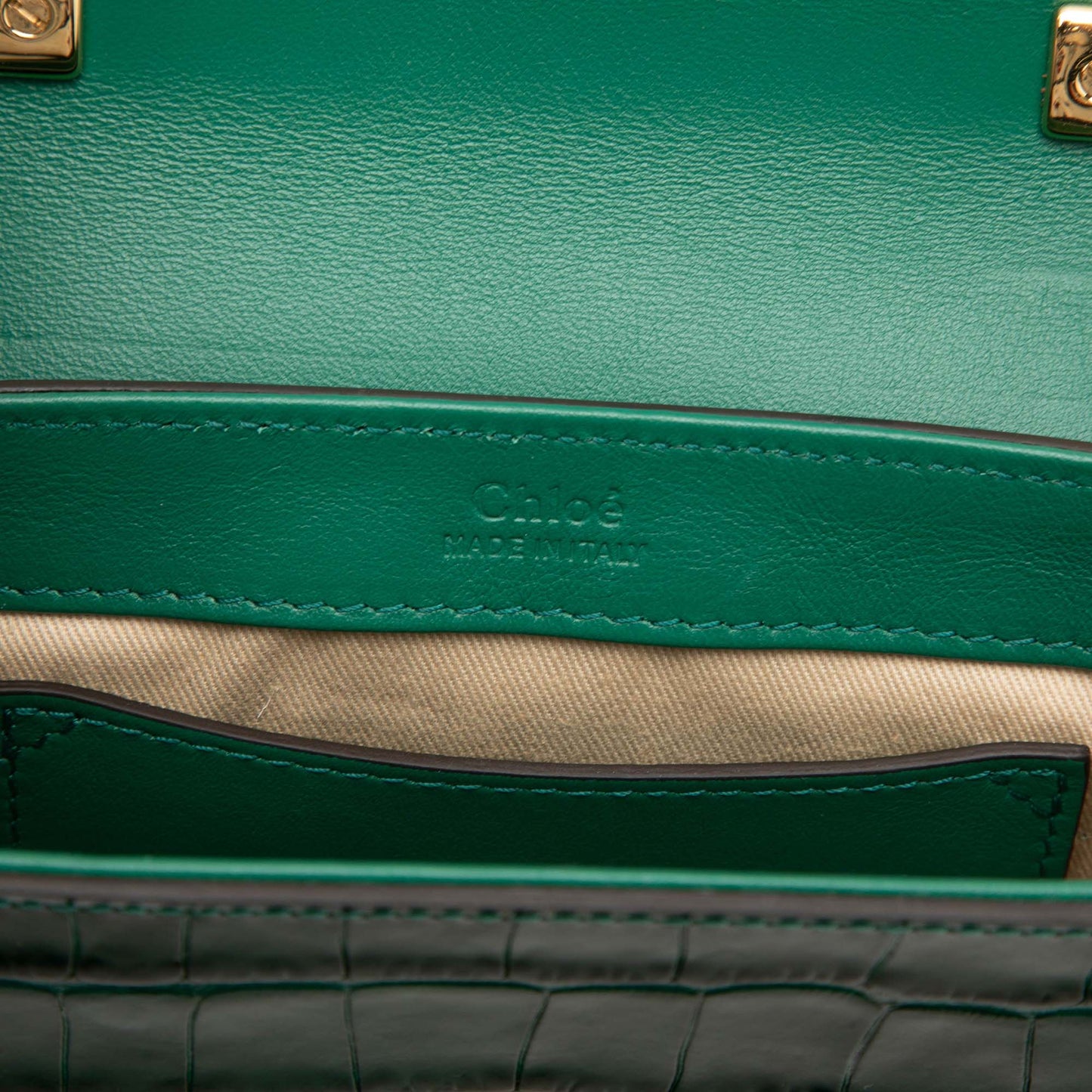 Chloé Mini Croc Embossed Calfskin C Satchel