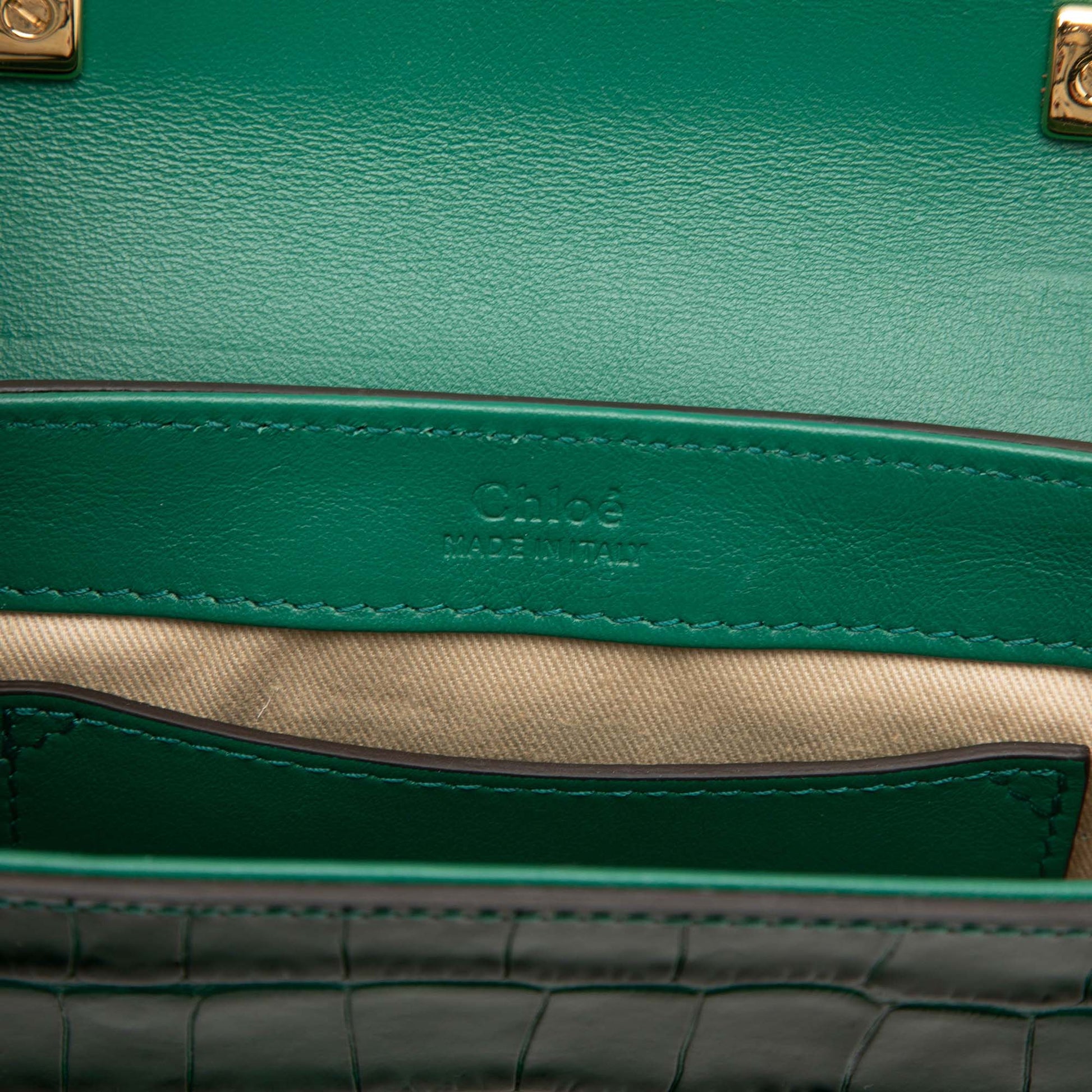 Chloé Mini Croc Embossed Calfskin C Satchel