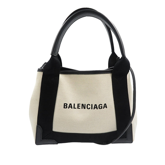 Balenciaga Canvas Navy Cabas XS