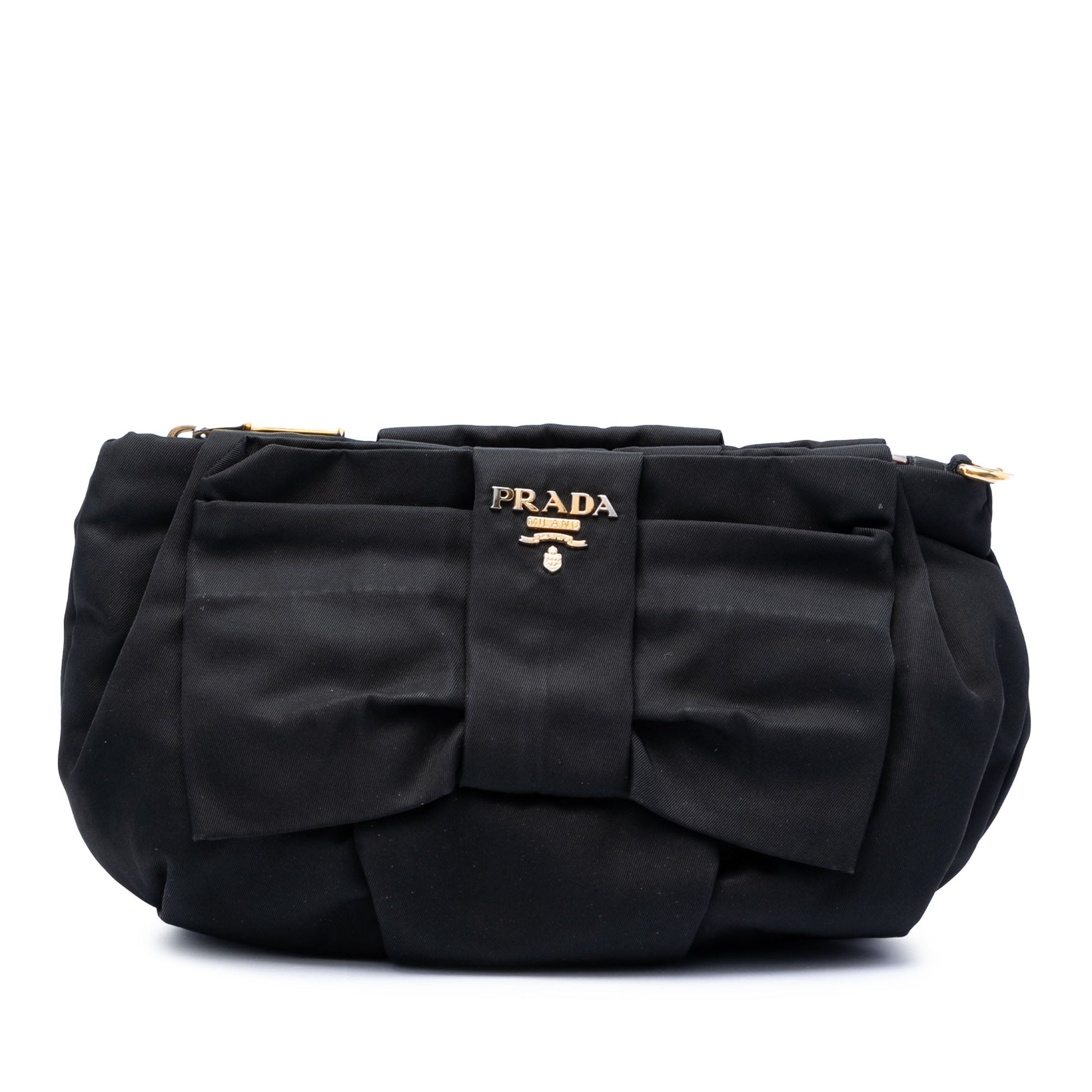 Prada Tessuto Bow Wristlet Clutch