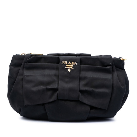 Prada Tessuto Bow Wristlet Clutch
