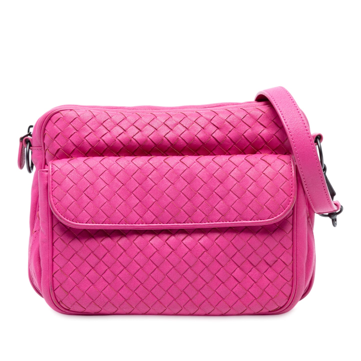 Bottega Veneta Nappa Intrecciato Front Pocket Messenger Bag