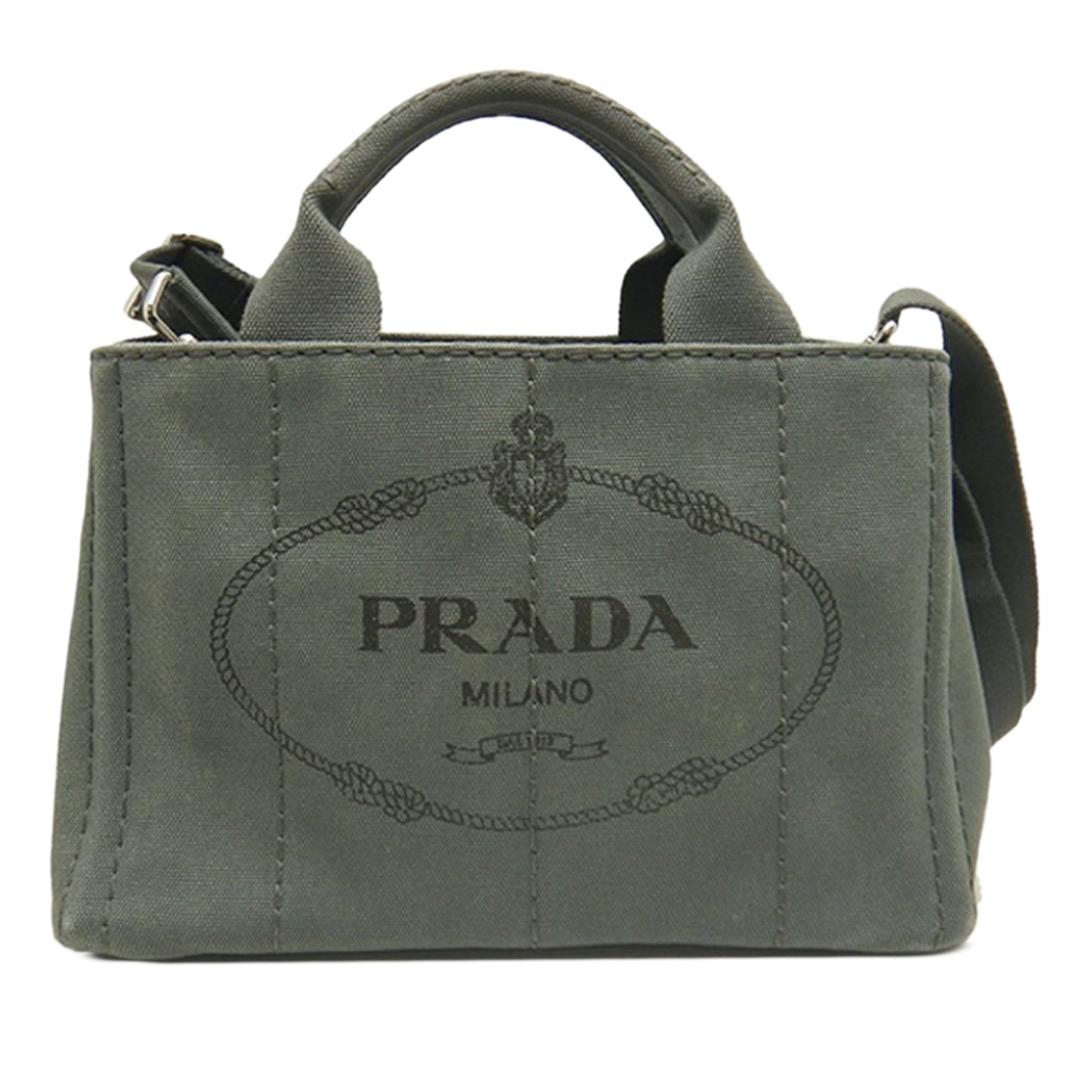 Prada Small Canvas Canapa Logo Satchel