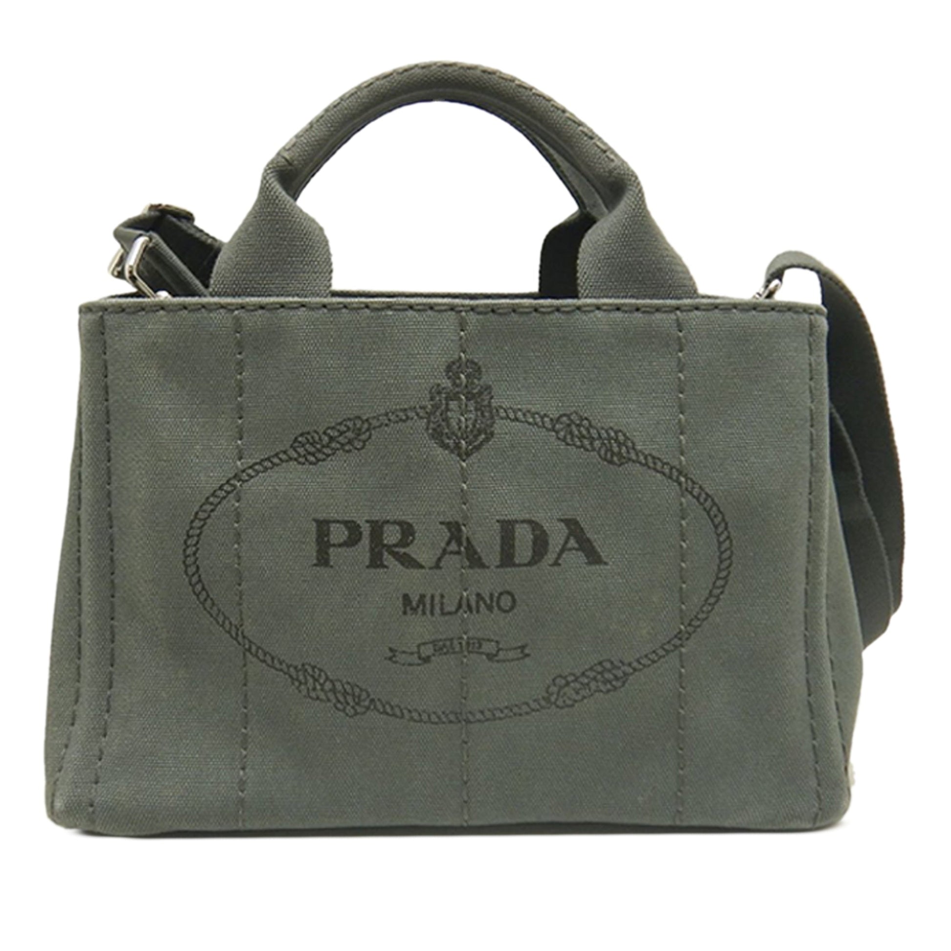 Prada Small Canvas Canapa Logo Satchel