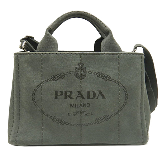 Prada Small Canvas Canapa Logo Satchel