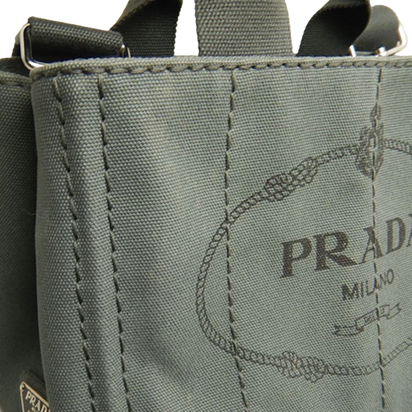 Prada Small Canvas Canapa Logo Satchel