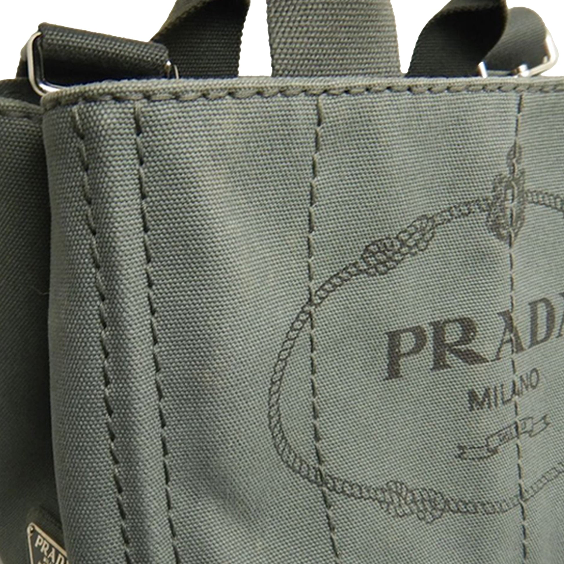 Prada Small Canvas Canapa Logo Satchel