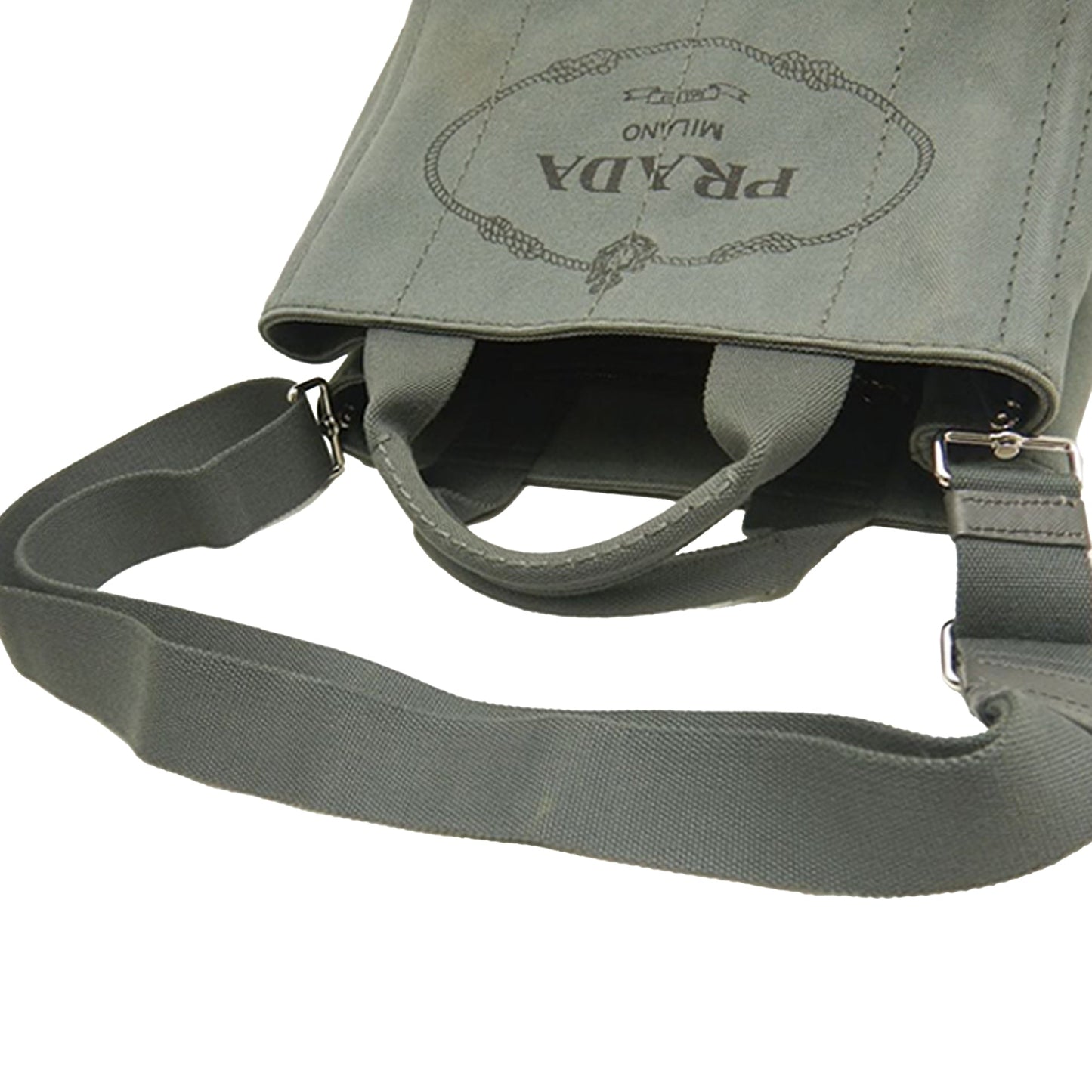 Prada Small Canvas Canapa Logo Satchel
