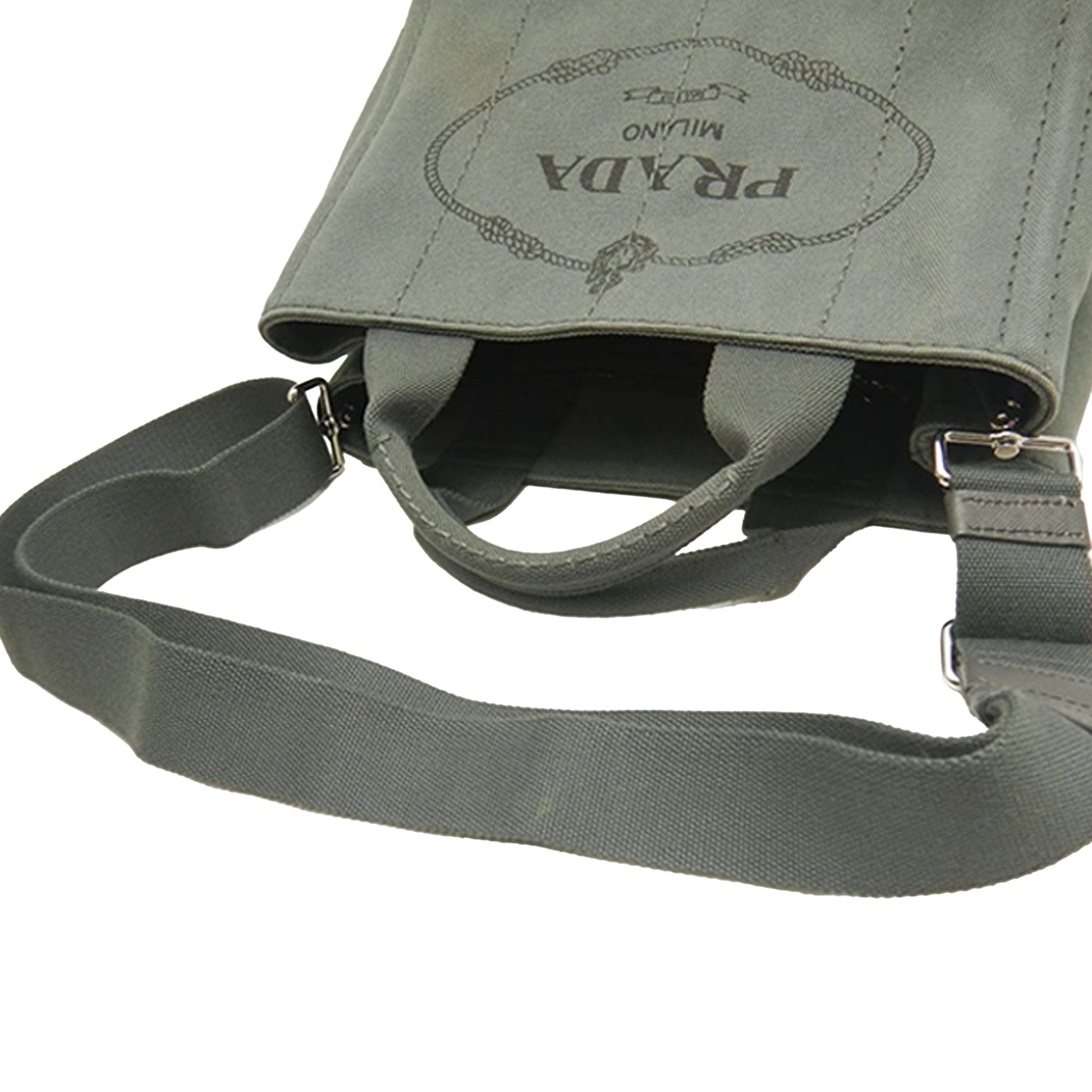 Prada Small Canvas Canapa Logo Satchel