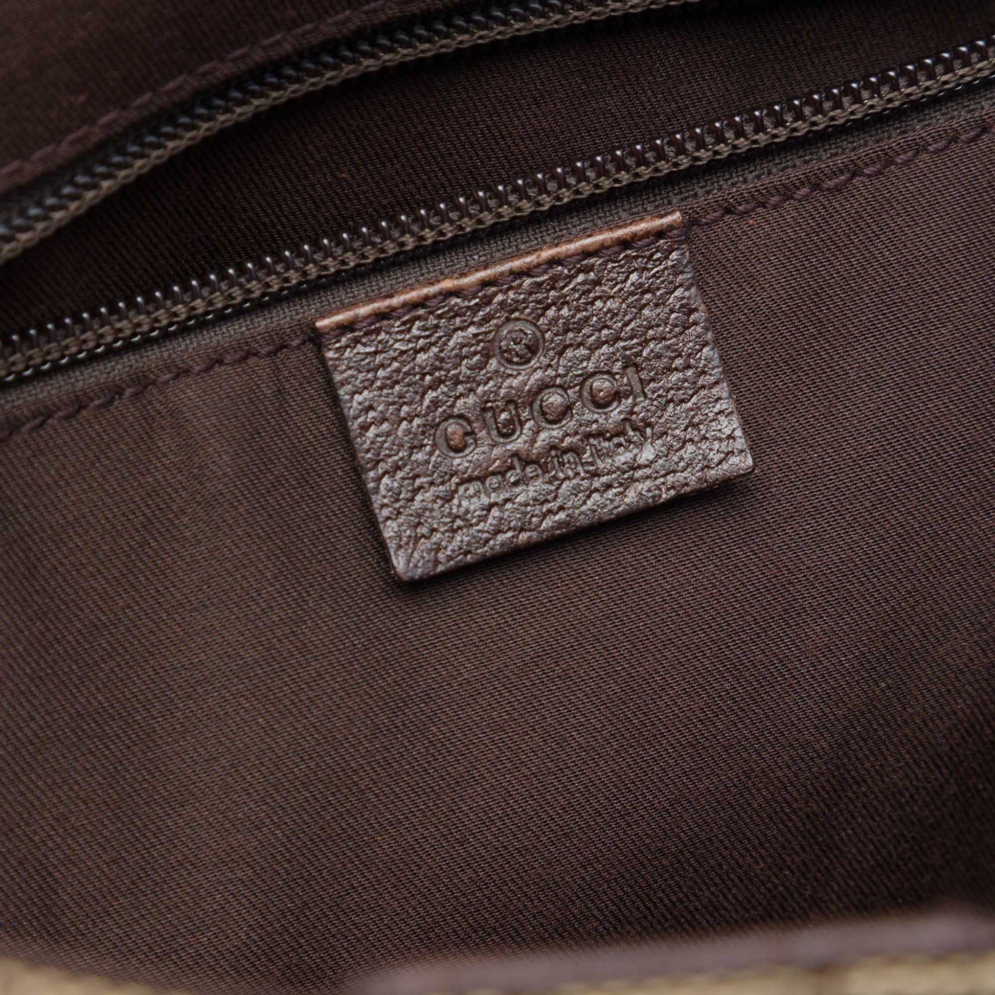 Gucci GG Canvas Web Double Pockets Tote
