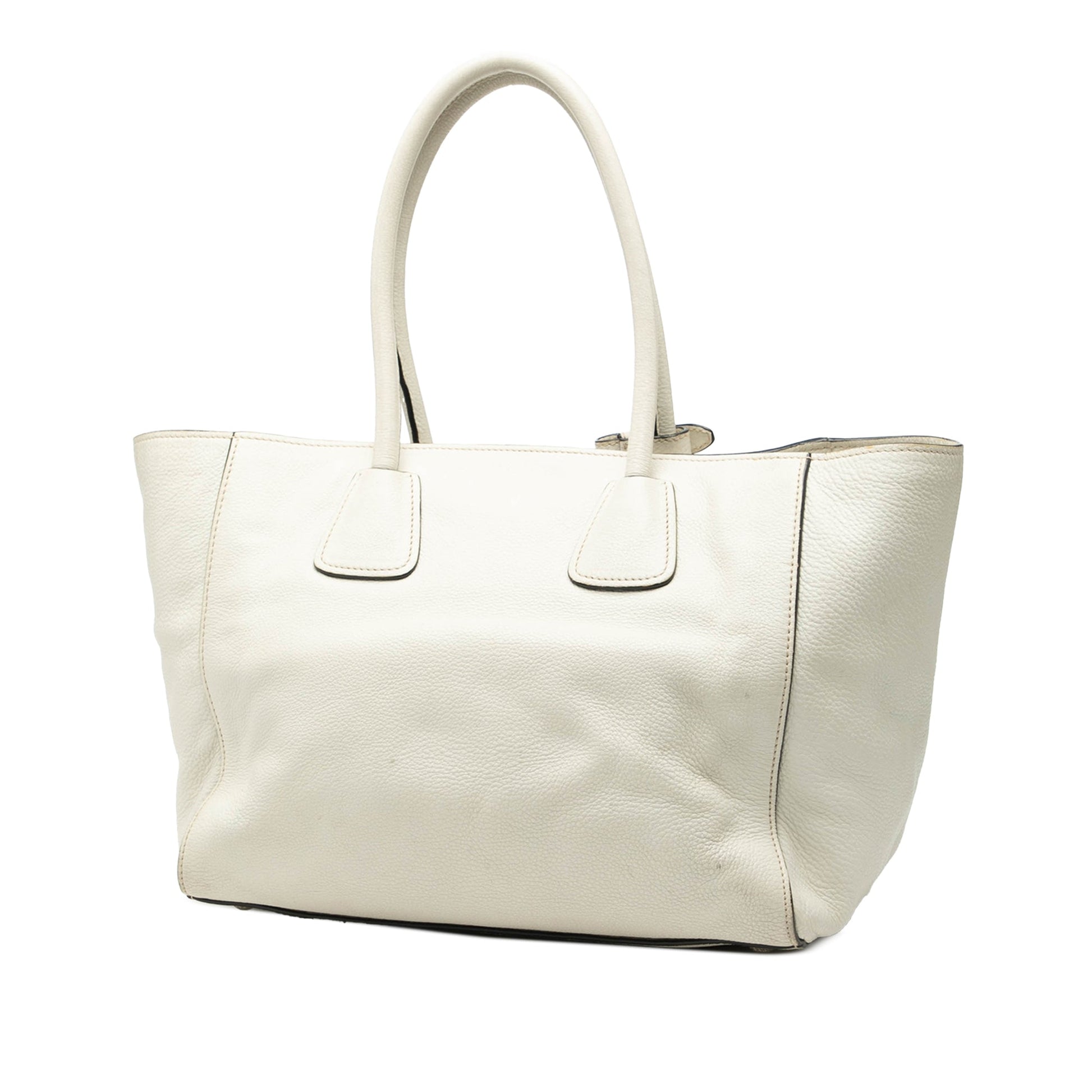 Prada Vitello Daino Front Pocket Open Convertible Tote