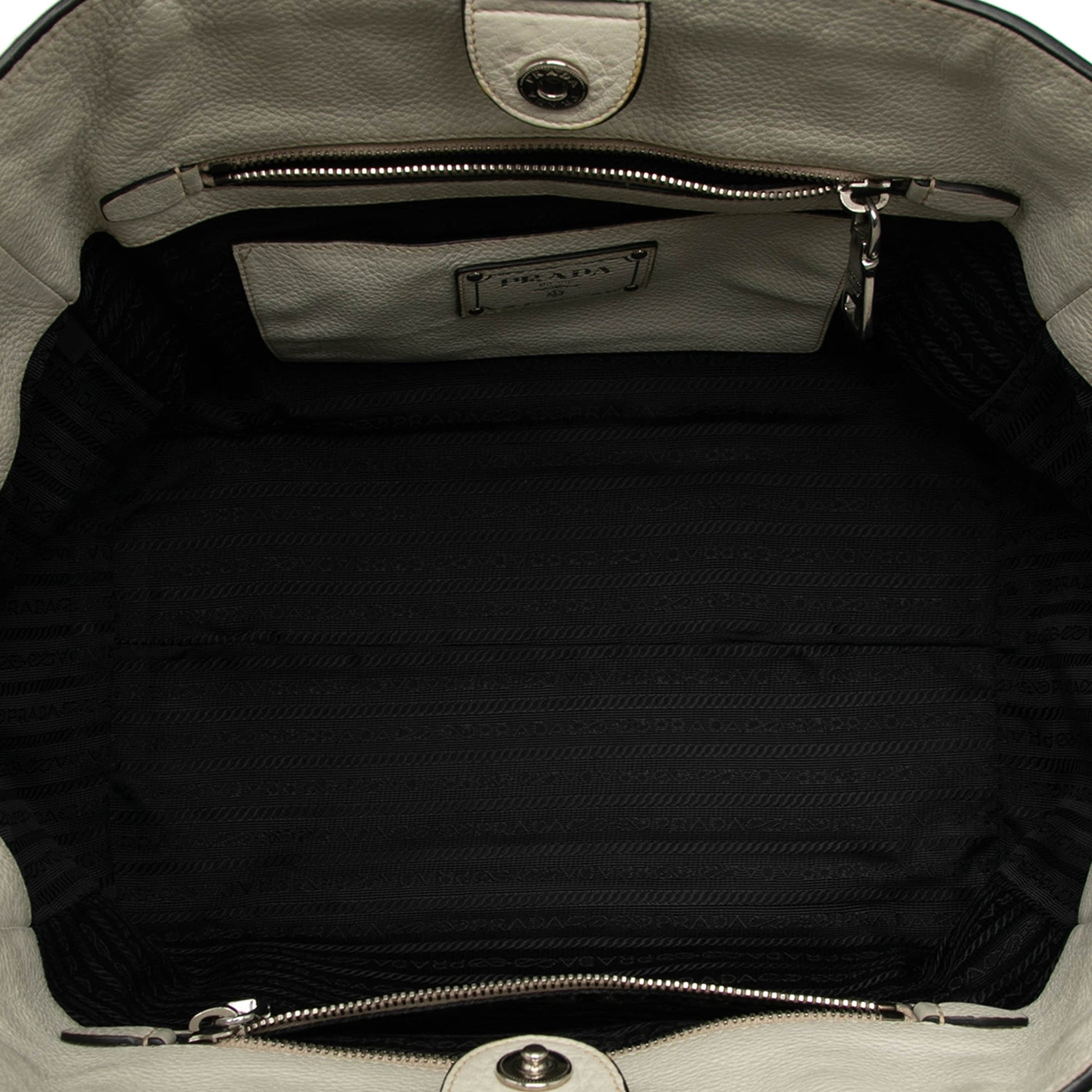 Prada Vitello Daino Front Pocket Open Convertible Tote
