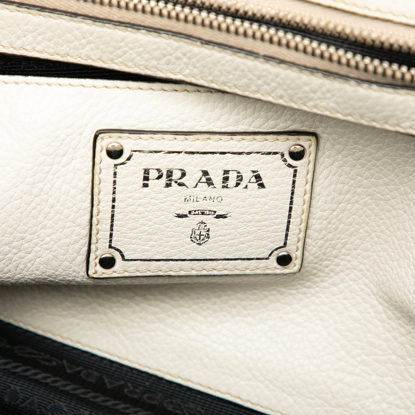 Prada Vitello Daino Front Pocket Open Convertible Tote