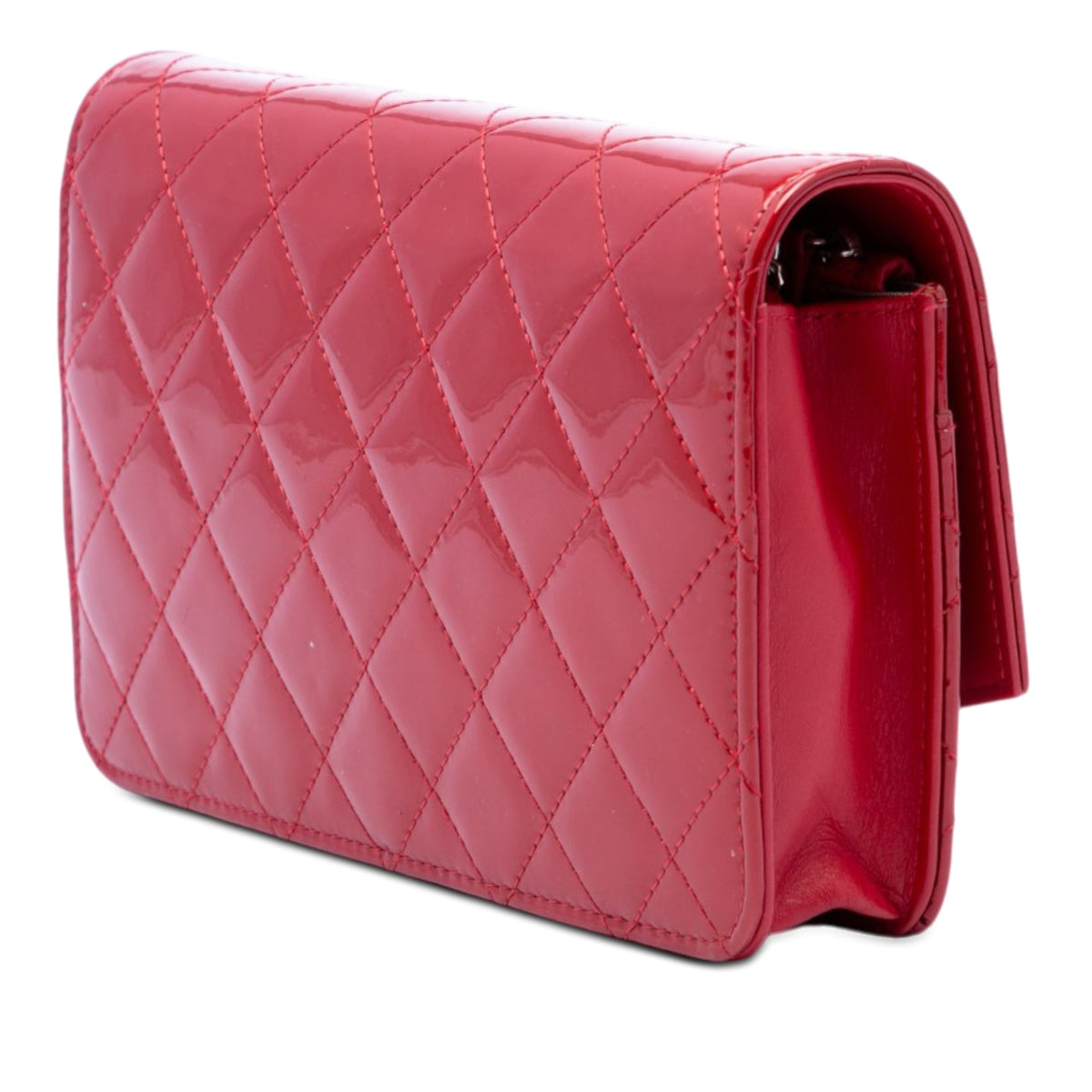Chanel CC Quilted Patent Brilliant Wallet On Chain