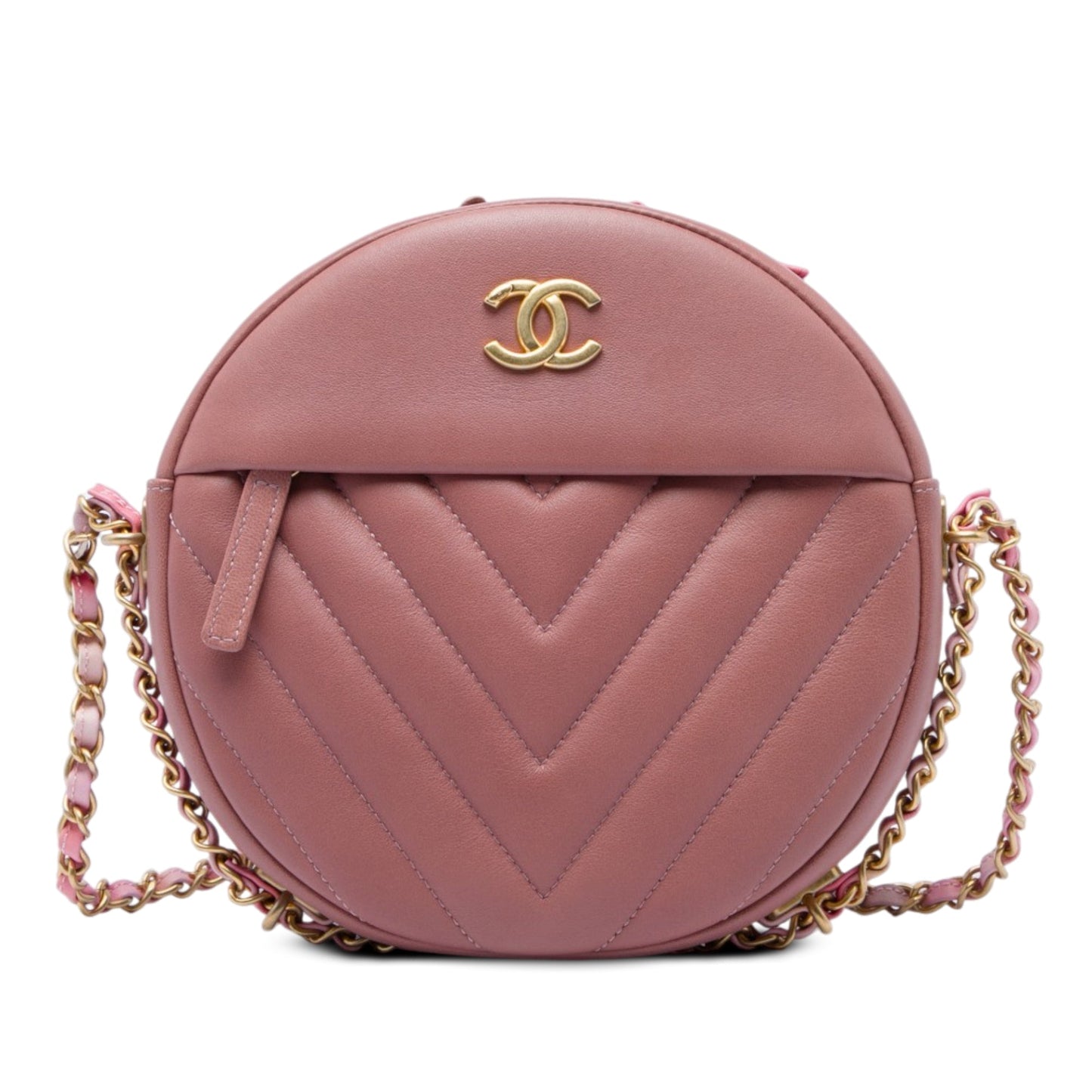 Chanel Chevron Lambskin Round As Earth Crossbody