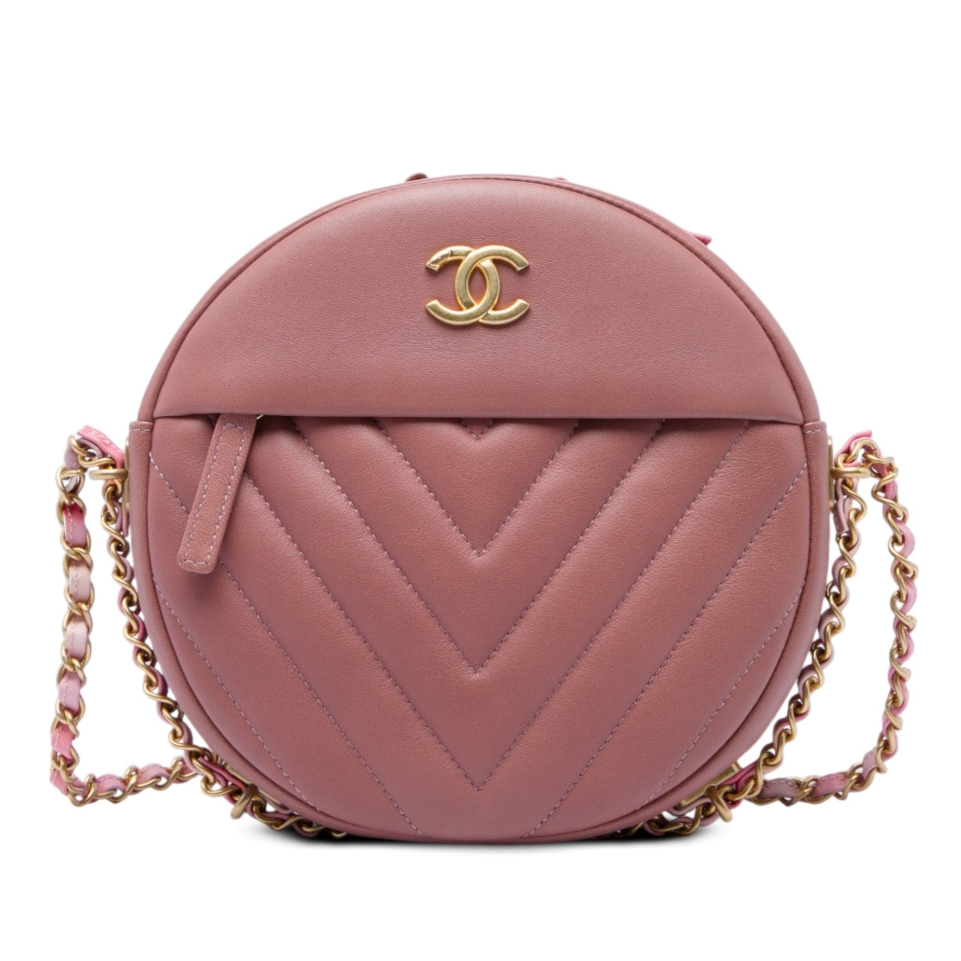 Chanel Chevron Lambskin Round As Earth Crossbody