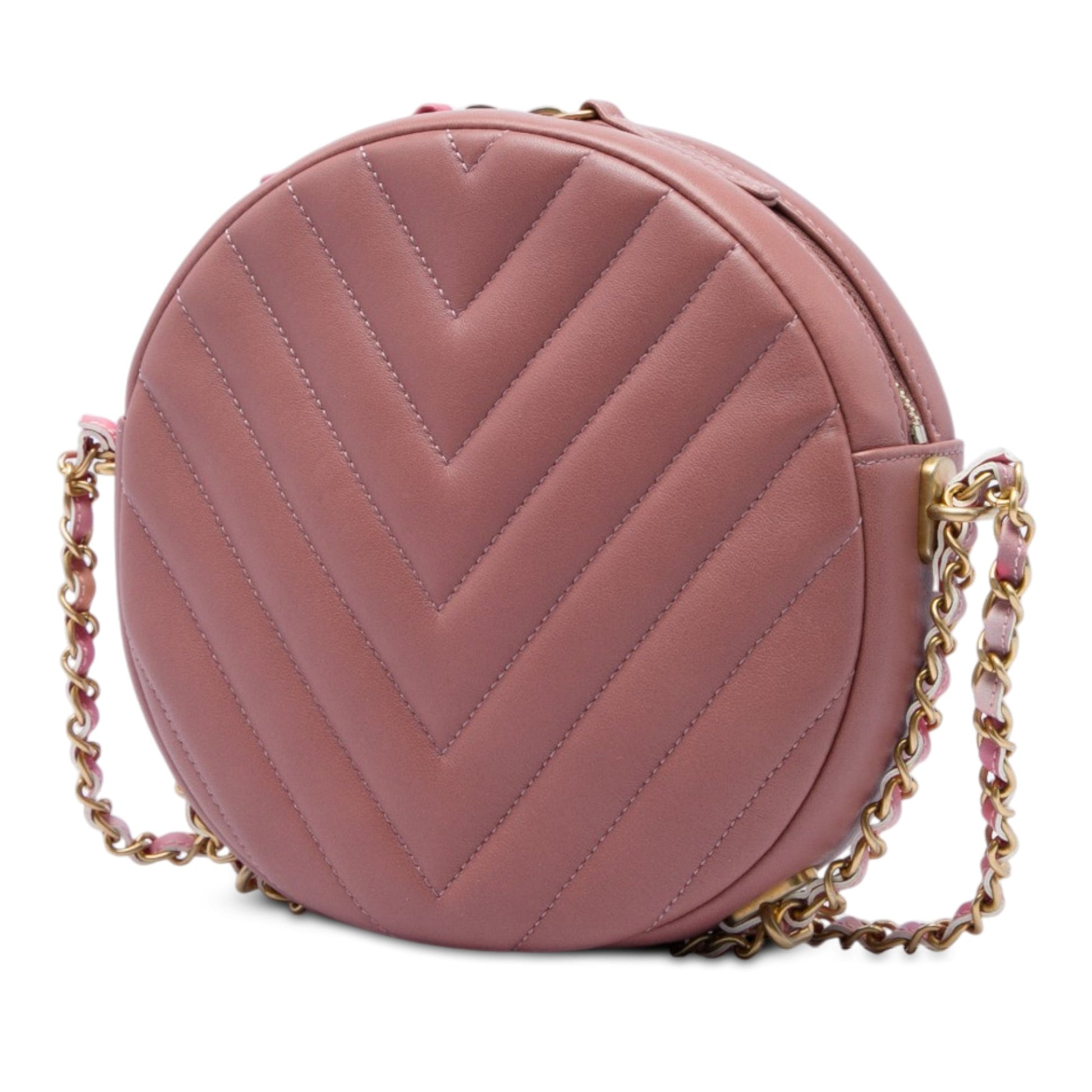 Chanel Chevron Lambskin Round As Earth Crossbody