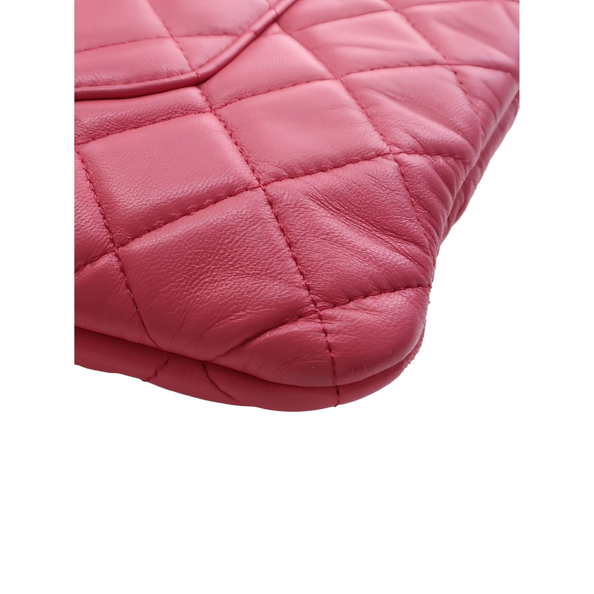 Chanel Quilted Lambskin Double Case with Chain — Pink