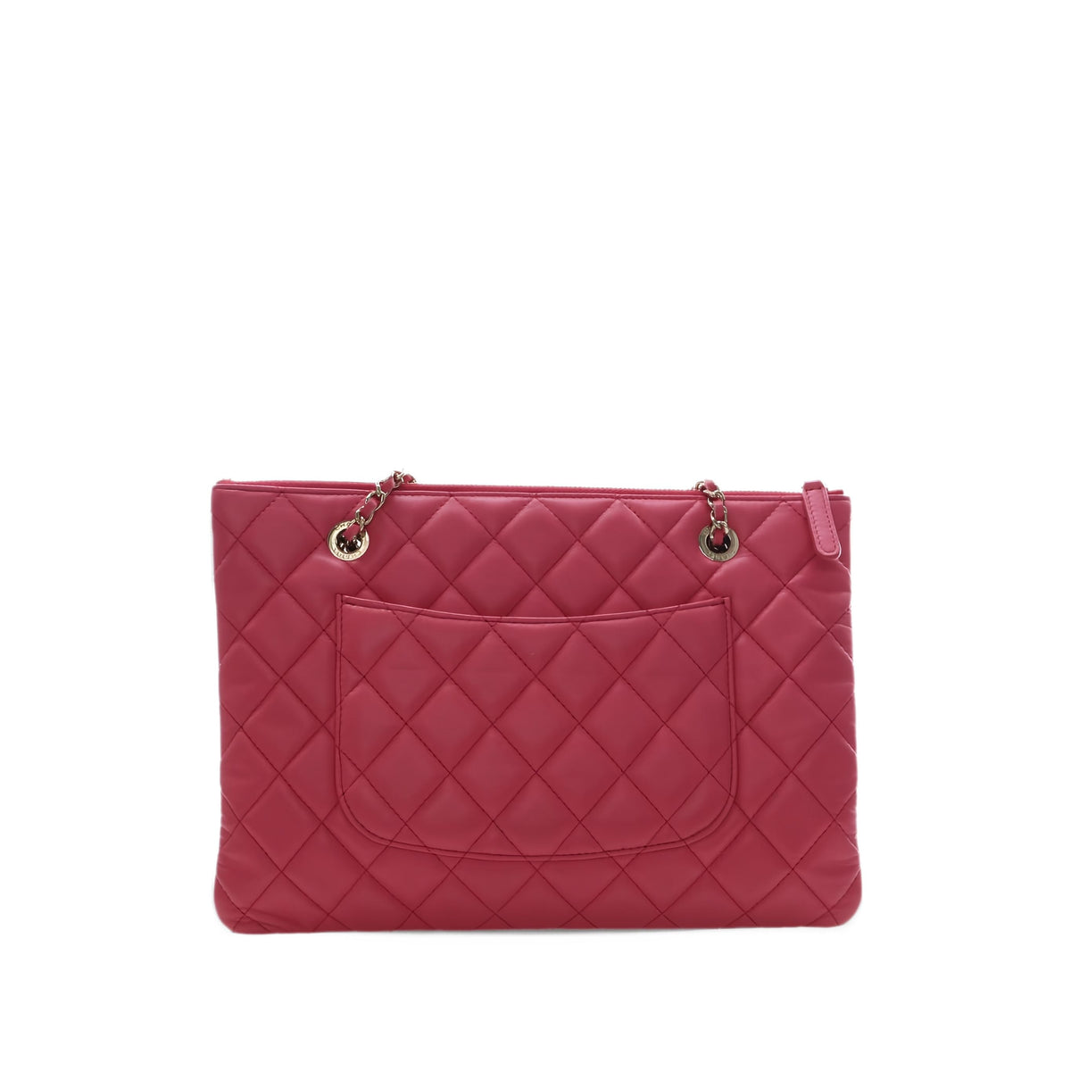 Chanel Quilted Lambskin Double Case with Chain — Pink