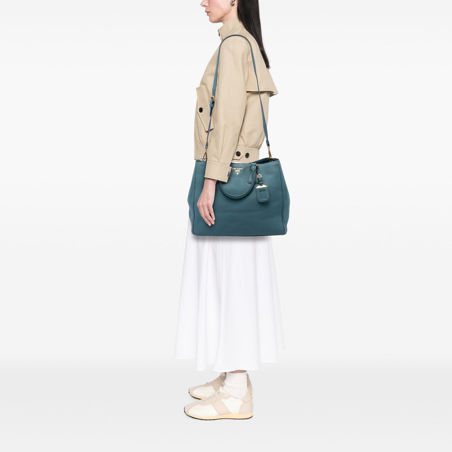 Prada Vitello Daino Open Convertible Tote