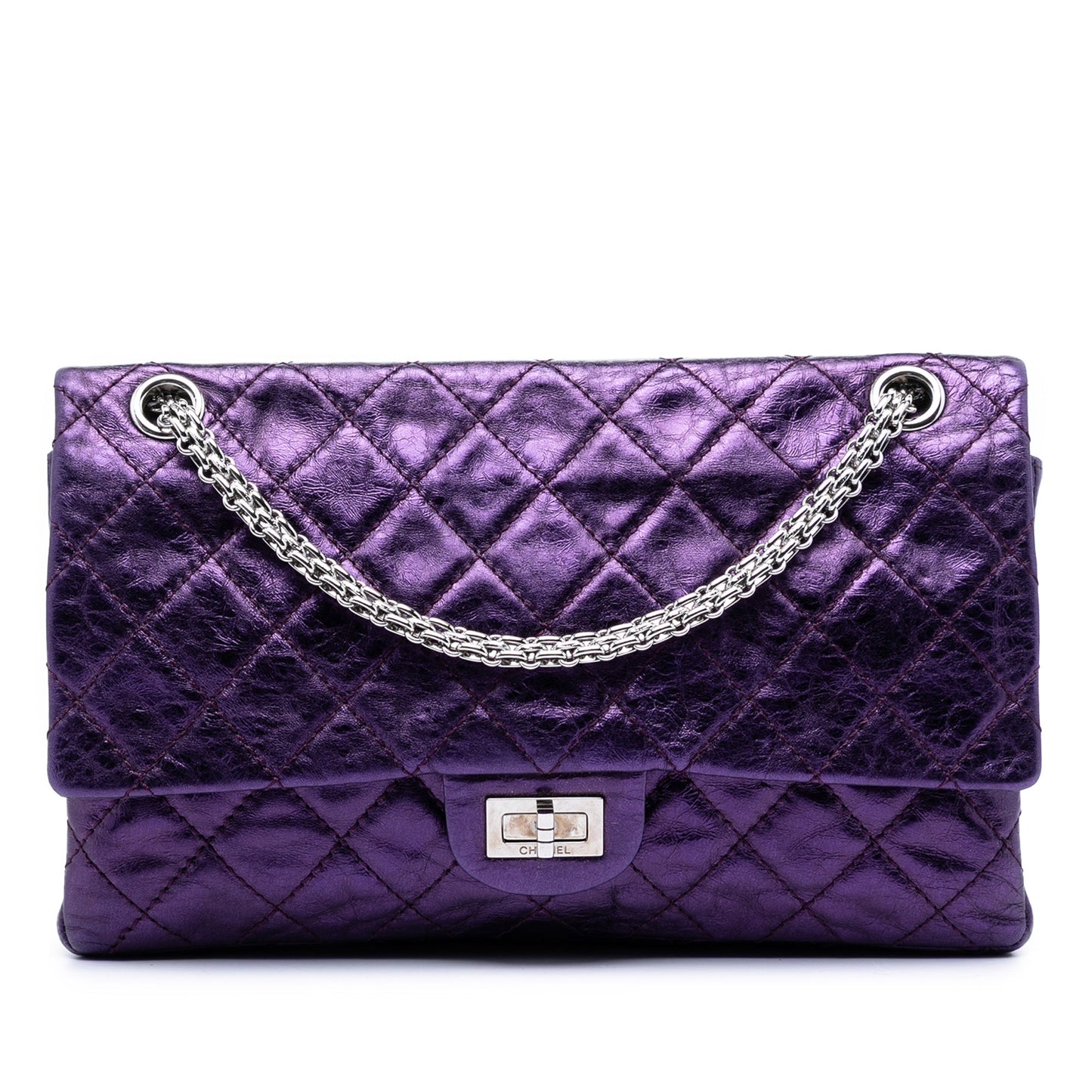 Quilted Metallic Calfskin Reissue 2.55 Double Flap 226