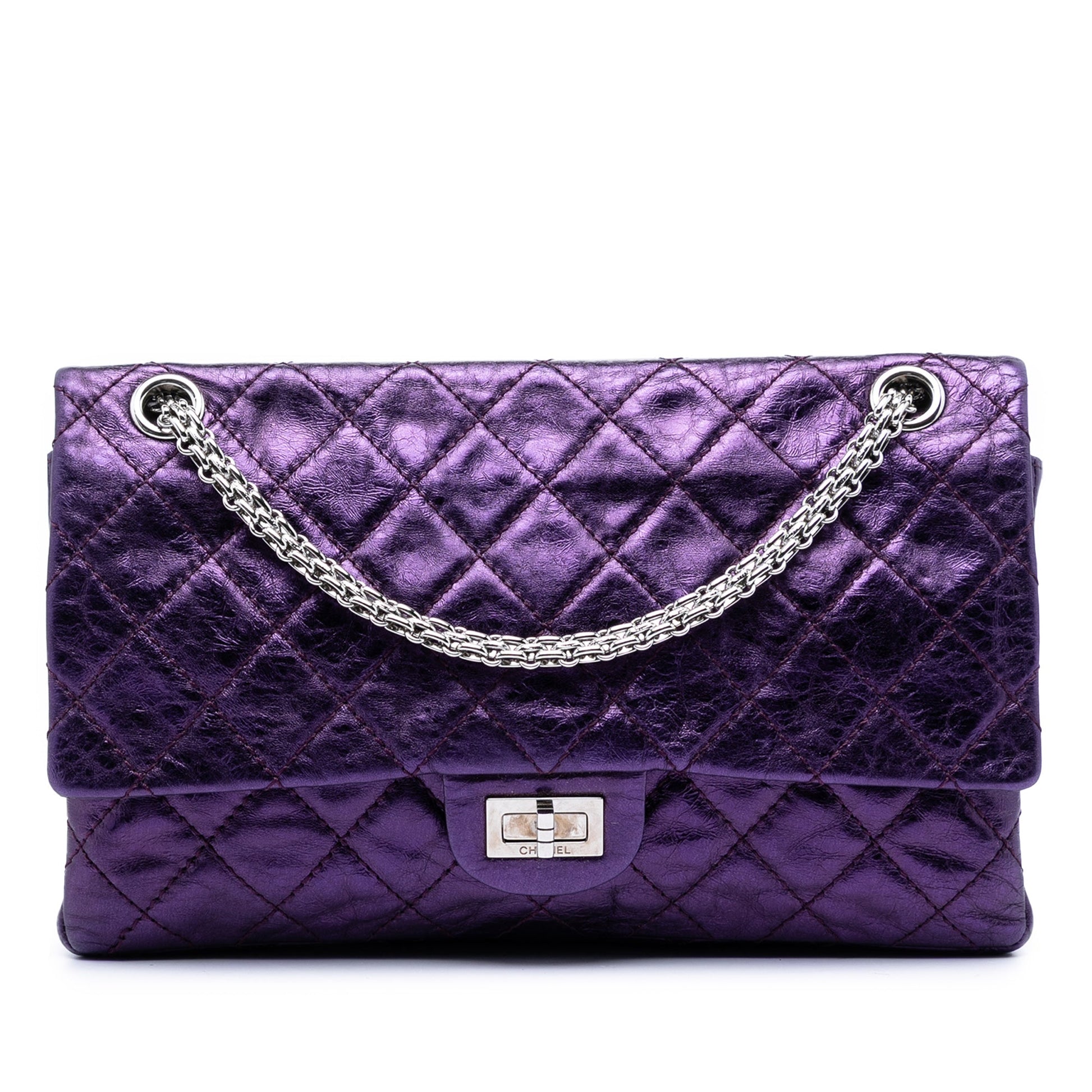 Quilted Metallic Calfskin Reissue 2.55 Double Flap 226