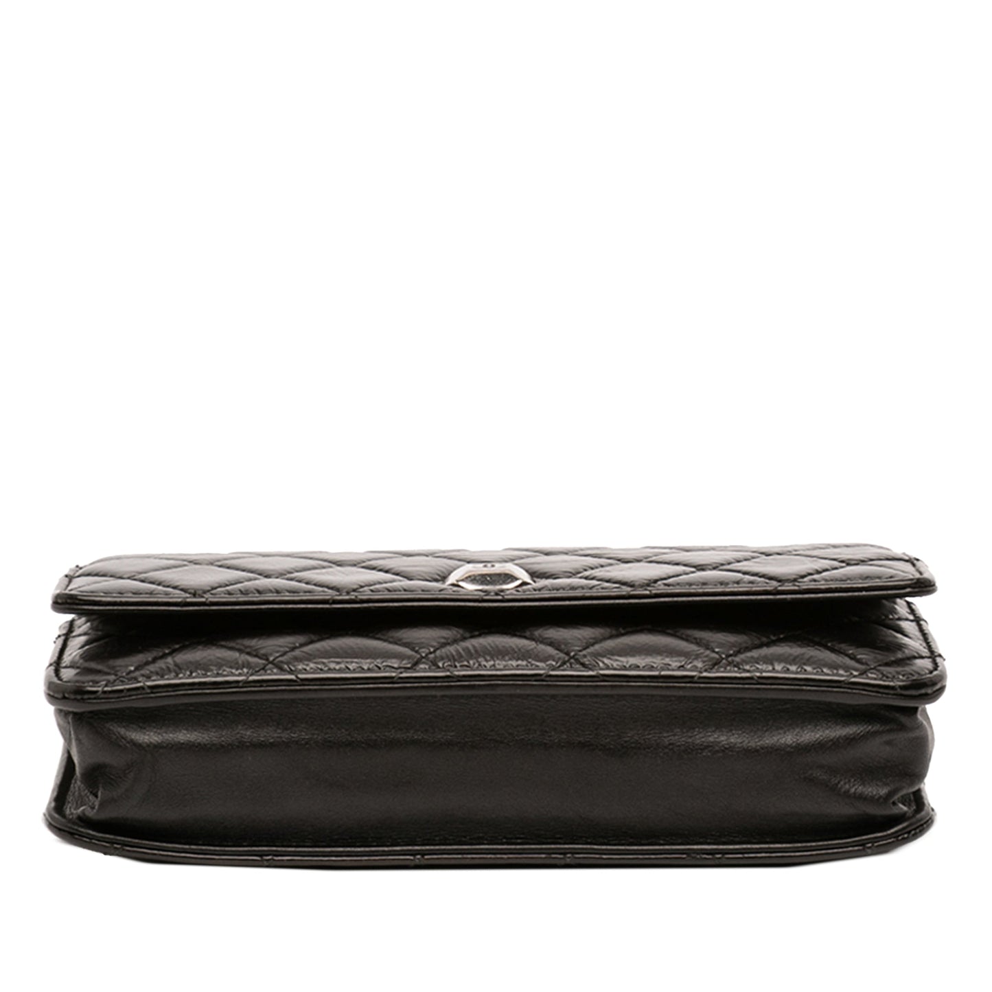 Chanel CC Quilted Crinkled Patent Wallet On Chain