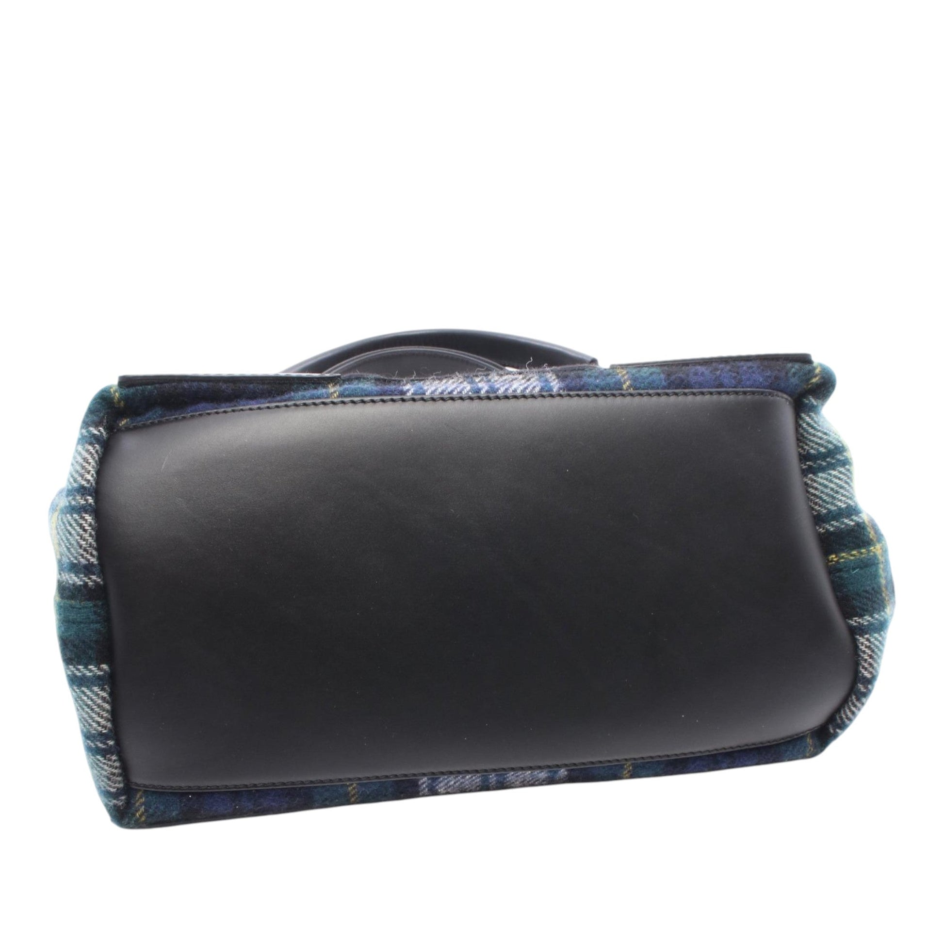 Balenciaga Plaid Wool Navy Cabas S