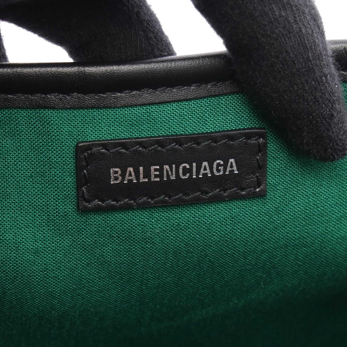 Balenciaga Plaid Wool Navy Cabas S