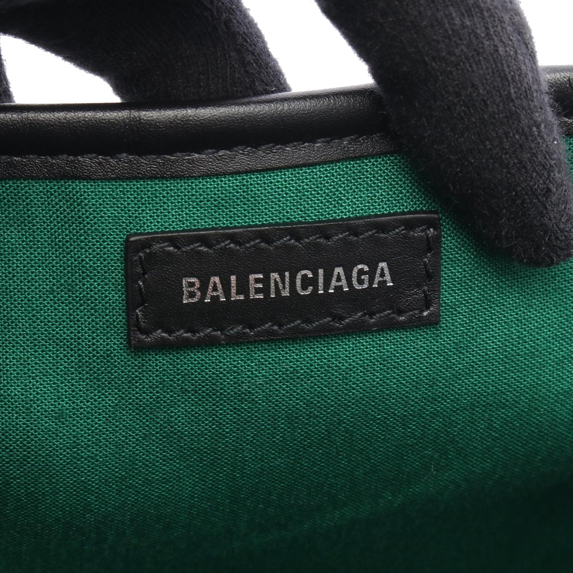 Balenciaga Plaid Wool Navy Cabas S