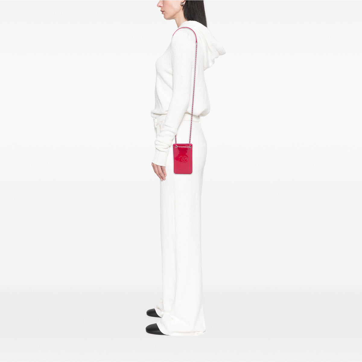 Chanel CC Patent Phone Holder Crossbody