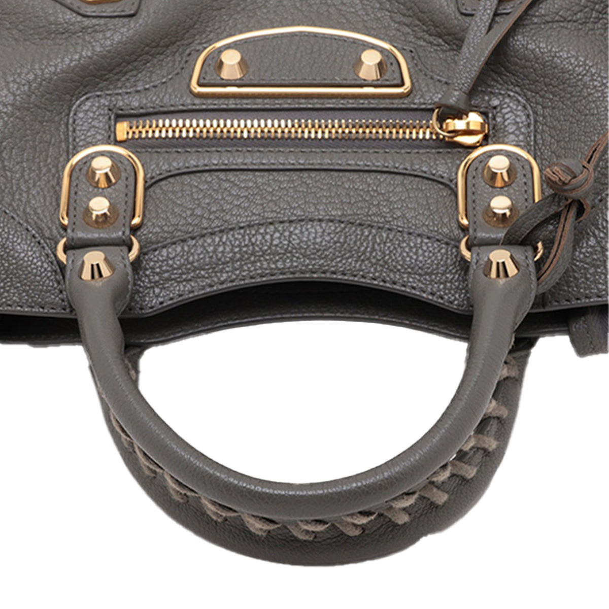 Balenciaga Mini Goatskin Motocross Classic Metallic Edge City Satchel — Brown